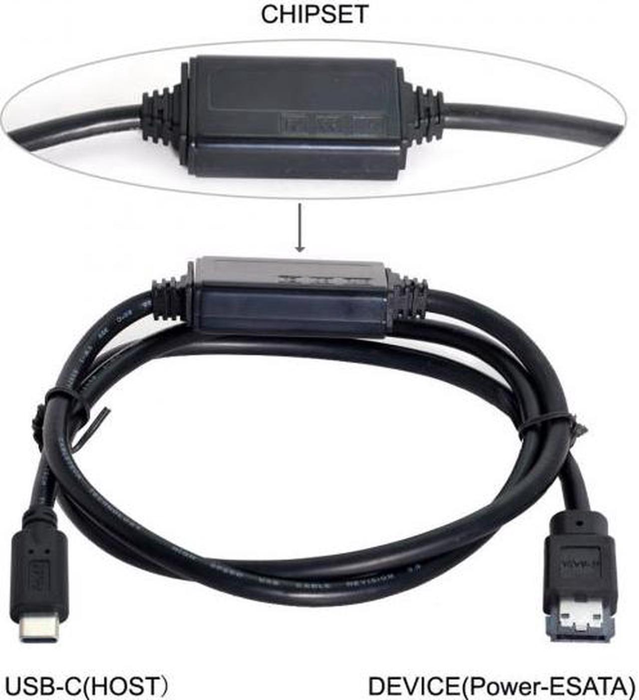 Alt view image 4 of 6 - Aomoproing USB-C Type-C to Power Over eSATA DC5V Adapter USB3.0 to HDD/SSD/ODD eSATAp Converter