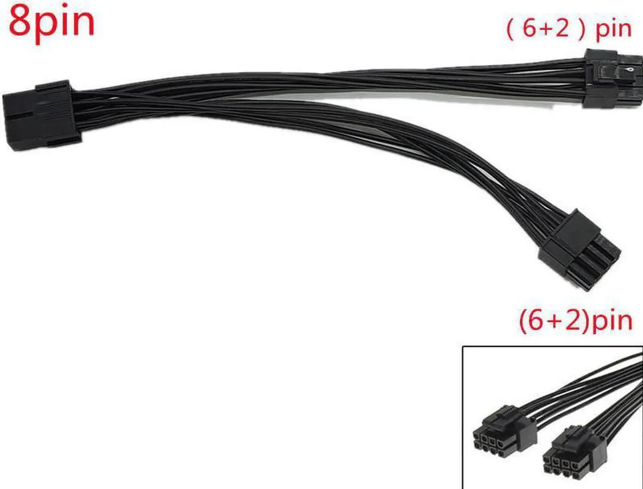 Main image of 1 PCS PCI-Express PCIE 8 Pin to Dual 8 (6+2) Pin VGA Graphic Video Card GPU Adapter Power Supply Splitter C
