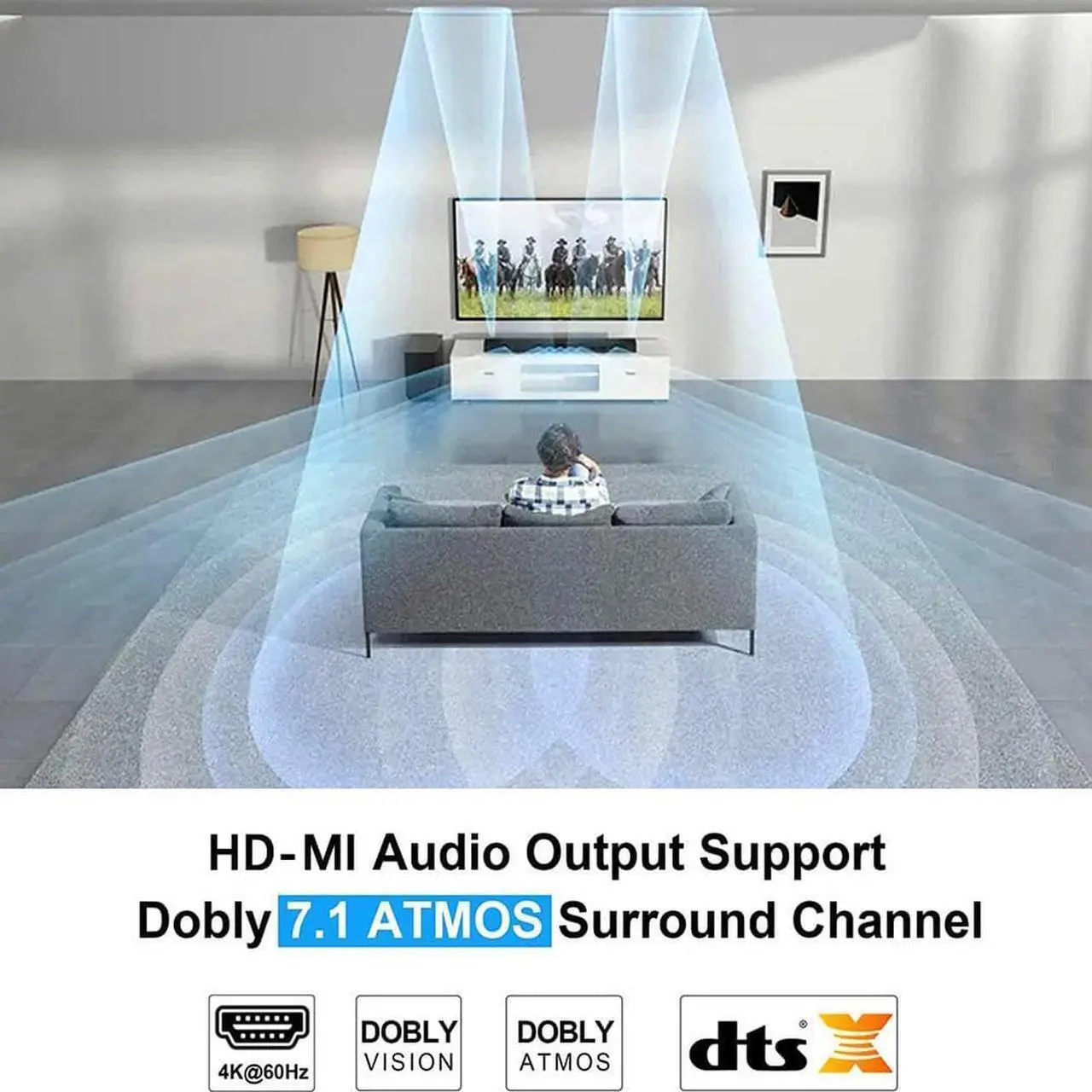 Alt view image 3 of 7 - 4x1 HDMI2.0b Audio Extractor 4K@60HZ HDMI SPDIF Converter 5.1 HDMI to HDMI to RCA Splitter Optic TOSLINK Switch Digital 7.1 HD-MI Adapter
