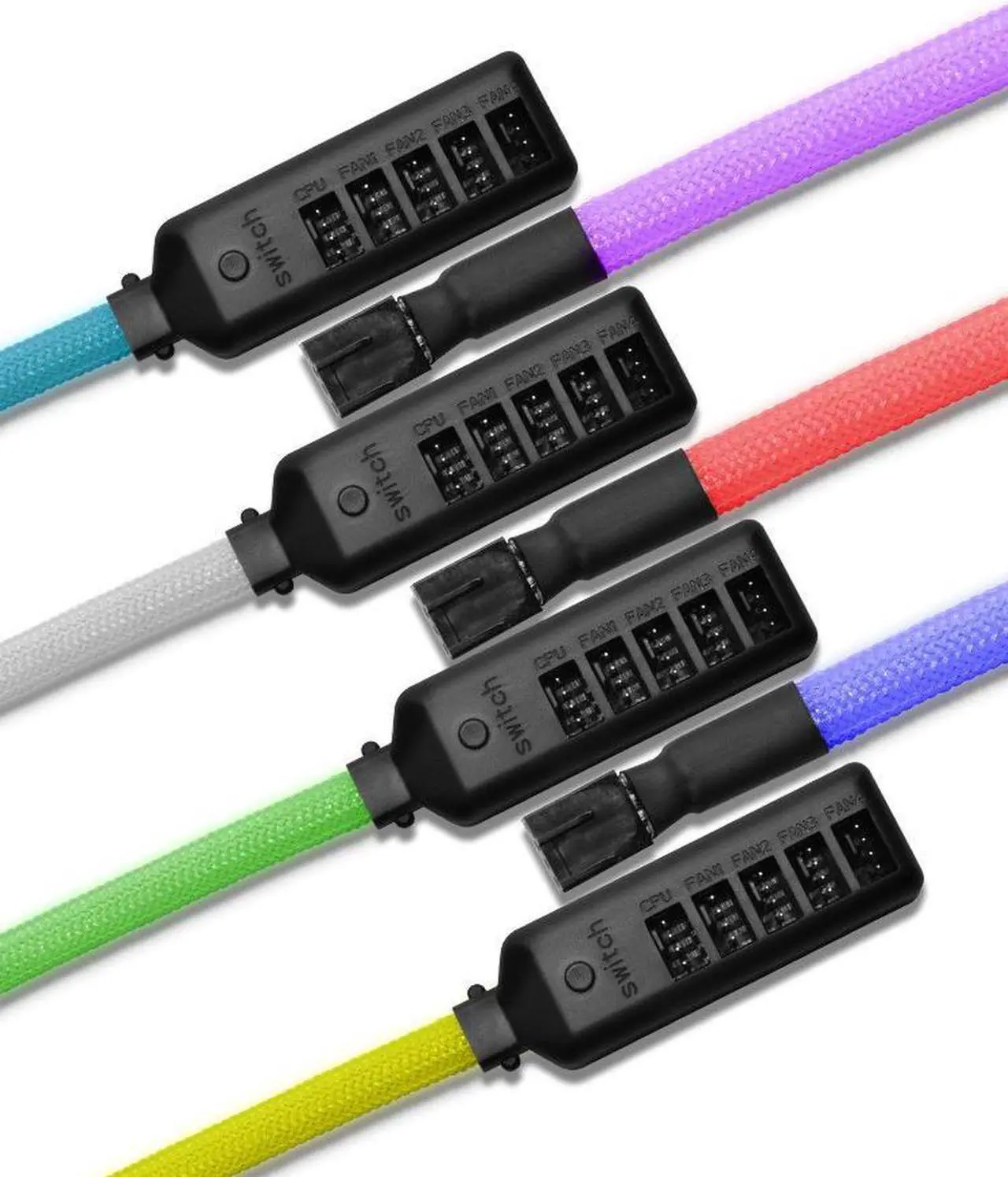 Alt view image 6 of 7 - RGB 4-Pin PWM Fan Power Supply Cable 1 to 5 Splitter 5 Way PC Case Internal Motherboard Fan Power Extension Cable Cord Wire Magnet Installation for ATX Computer Case 4-Pin 3-Pin Cooling Fan (16 inch )