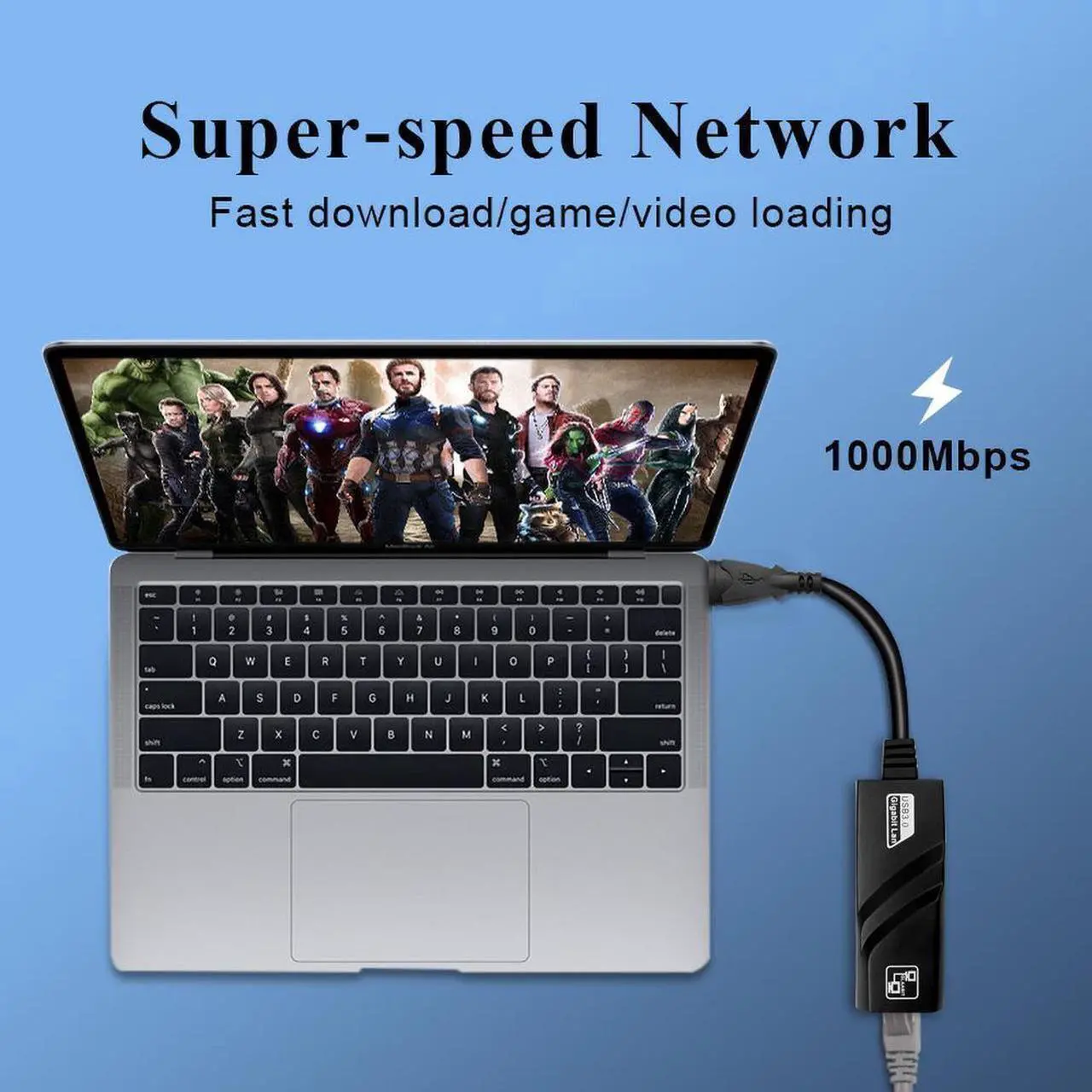 Alt view image 4 of 7 - 1000Mbps USB 3.0 to Gigabit Ethernet Adapter USB to RJ45 Network Card for Windows 10 PC Xiaomi Mi Box 3 S Nintend Switch