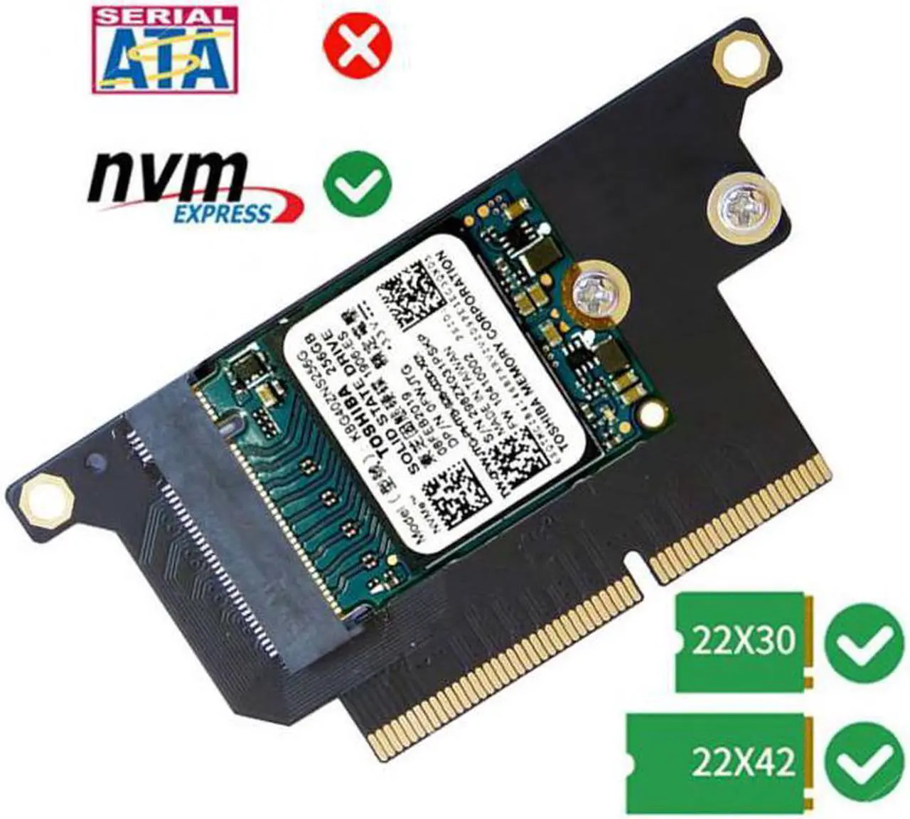 Alt view image 7 of 7 - Aomoproing  M.2 NGFF M-Key NVME SSD Convert Card fit for Macbook Pro 2016 2017 13" A1708 A1707 A1706