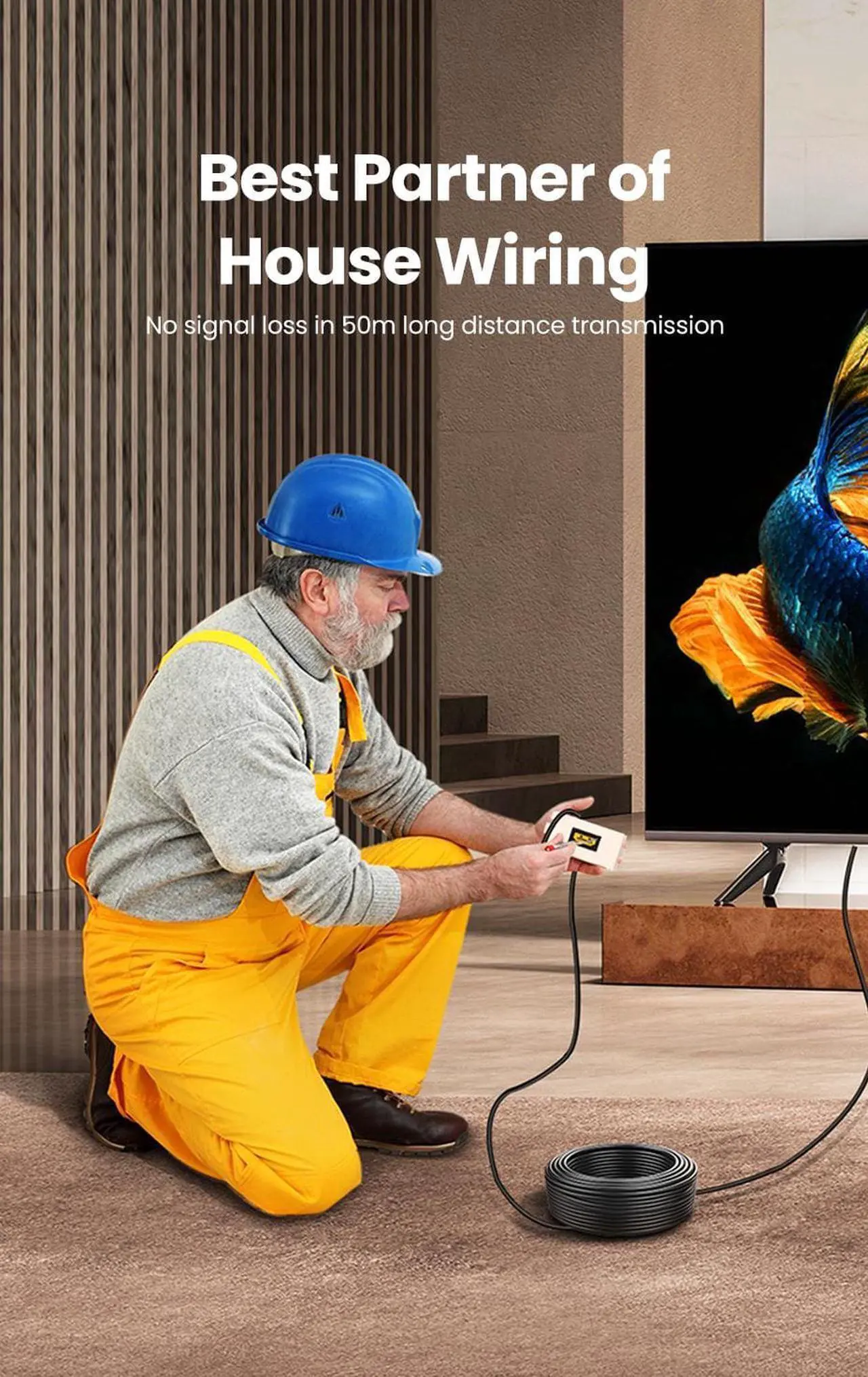 Alt view image 6 of 7 - 8K Fiber Optic HDMI Cable 30 Feet 48Gbps 8K60Hz 4K120Hz Dynamic HDR eARC HDCP2.2/2.3 Compatible with Nvidia RTX 3080/3090 Xbox Series X PS5 Denon AV Receiver LG Samsung Sony TV