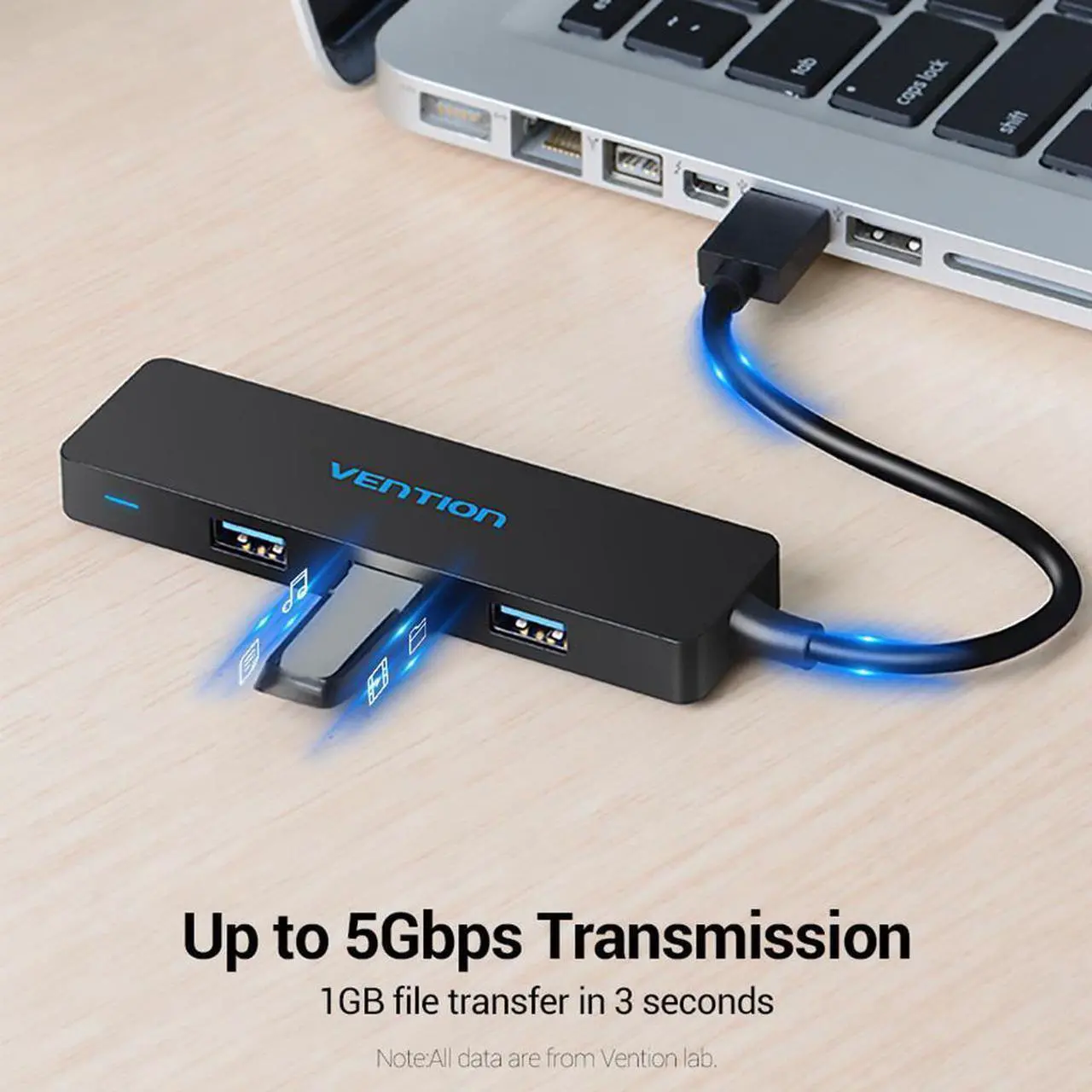 Alt view image 5 of 7 - 4 Ports USB Hub USB 3.0 Hub for Printer Mac Notebook Laptop High Speed Multi USB Splitter USB Hab