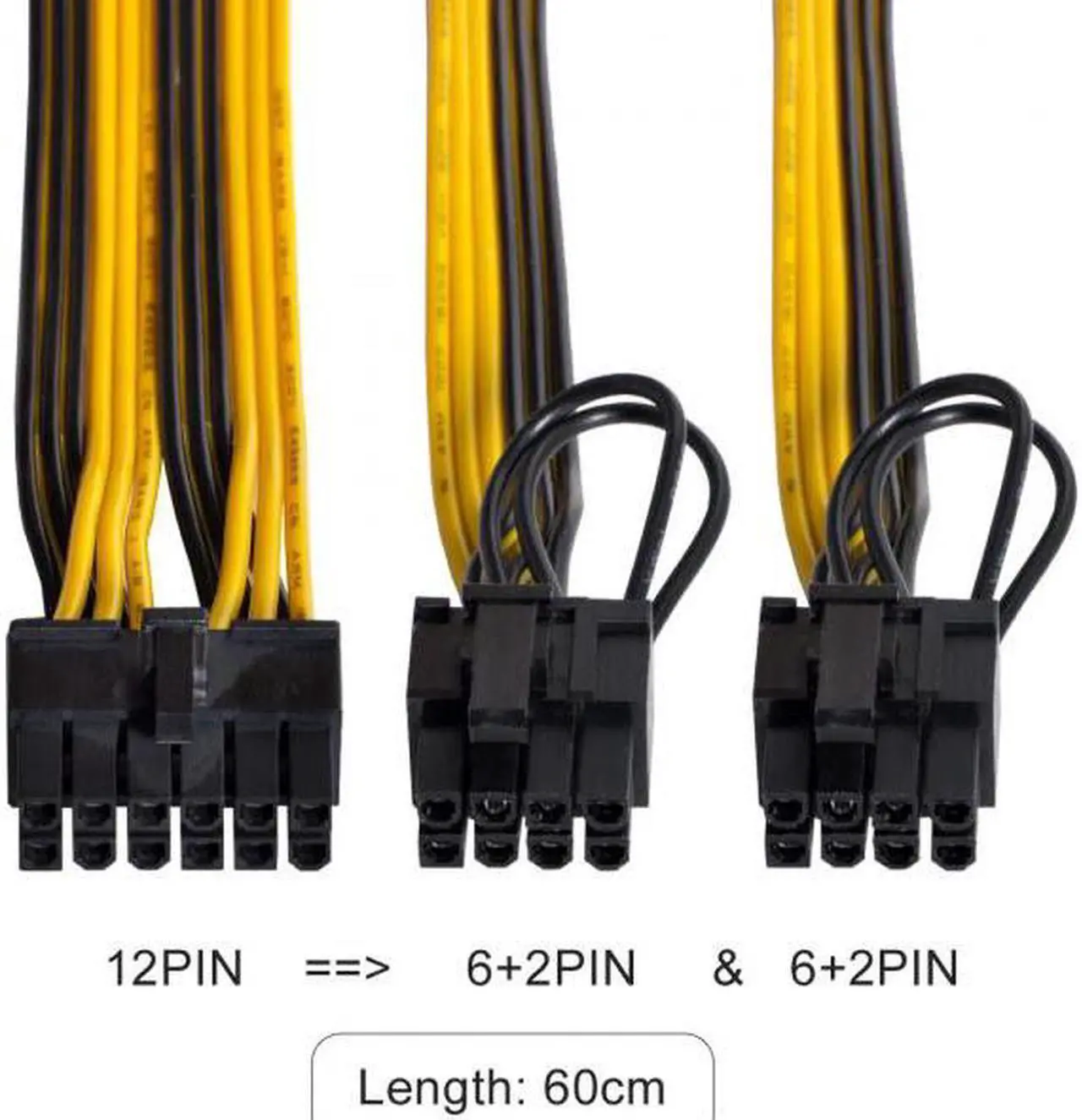 Alt view image 2 of 7 - Aomoproing 12Pin to ATX Dual 8Pin & 6Pin Splitter GPU Graphics Card Modular Power Supply Cable for 3080 3090 AX850 AX750 AX650