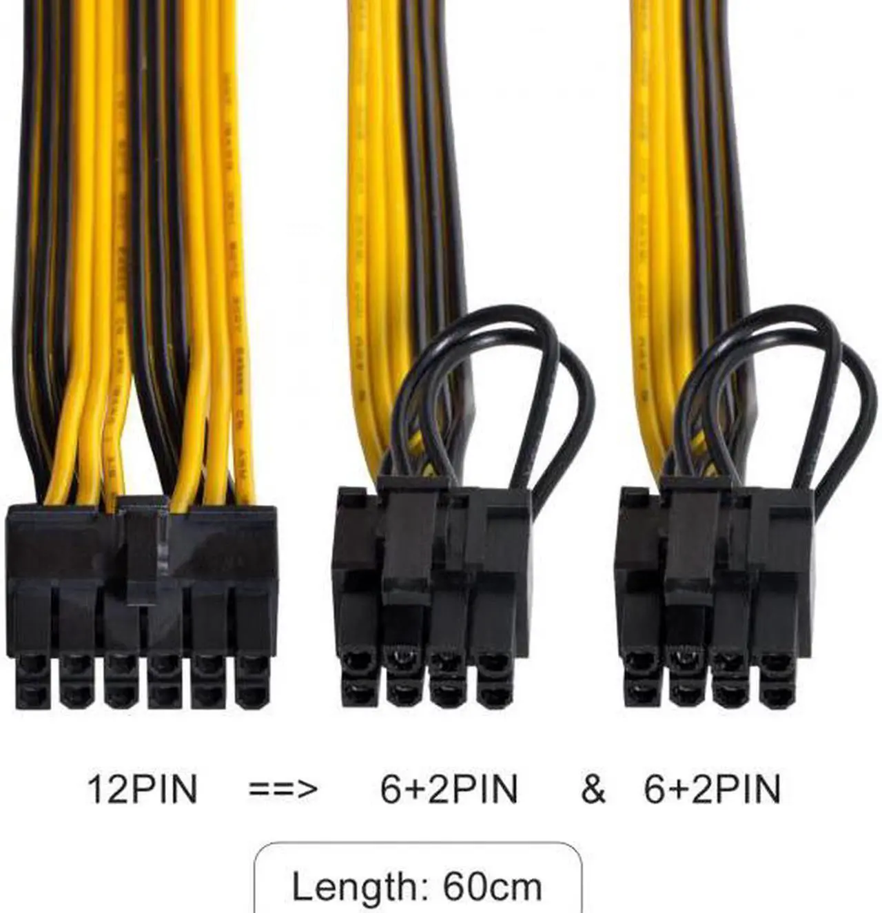Alt view image 5 of 7 - Aomoproing 12Pin to ATX Dual 8Pin & 6Pin Splitter GPU Graphics Card Modular Power Supply Cable for 3080 3090 AX850 AX750 AX650