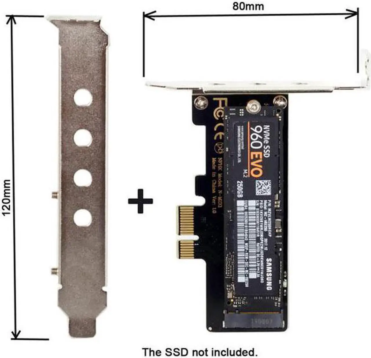 Alt view image 3 of 7 - Aomoproing  Low Profile PCI-E 3.0 x1 Lane to M.2 NGFF M-Key SSD Nvme AHCI PCI Express Adapter Card