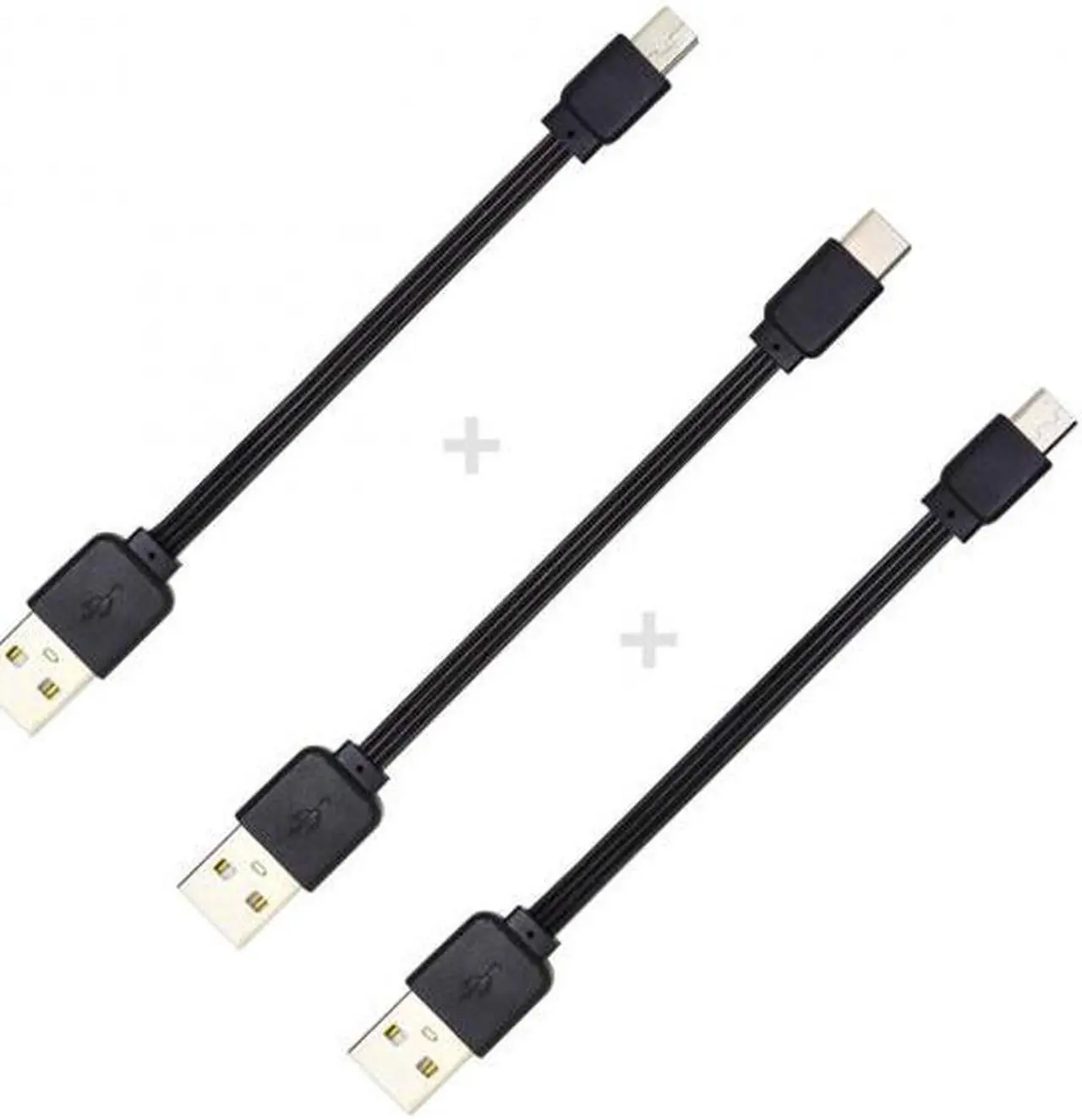 Alt view image 4 of 7 - Aomoproin 3pcs/lot 13cm USB 2.0 Type-A to Mini Micro USB Type-C Male Data Flat Slim FPC Cable for FPV & Disk & Phone