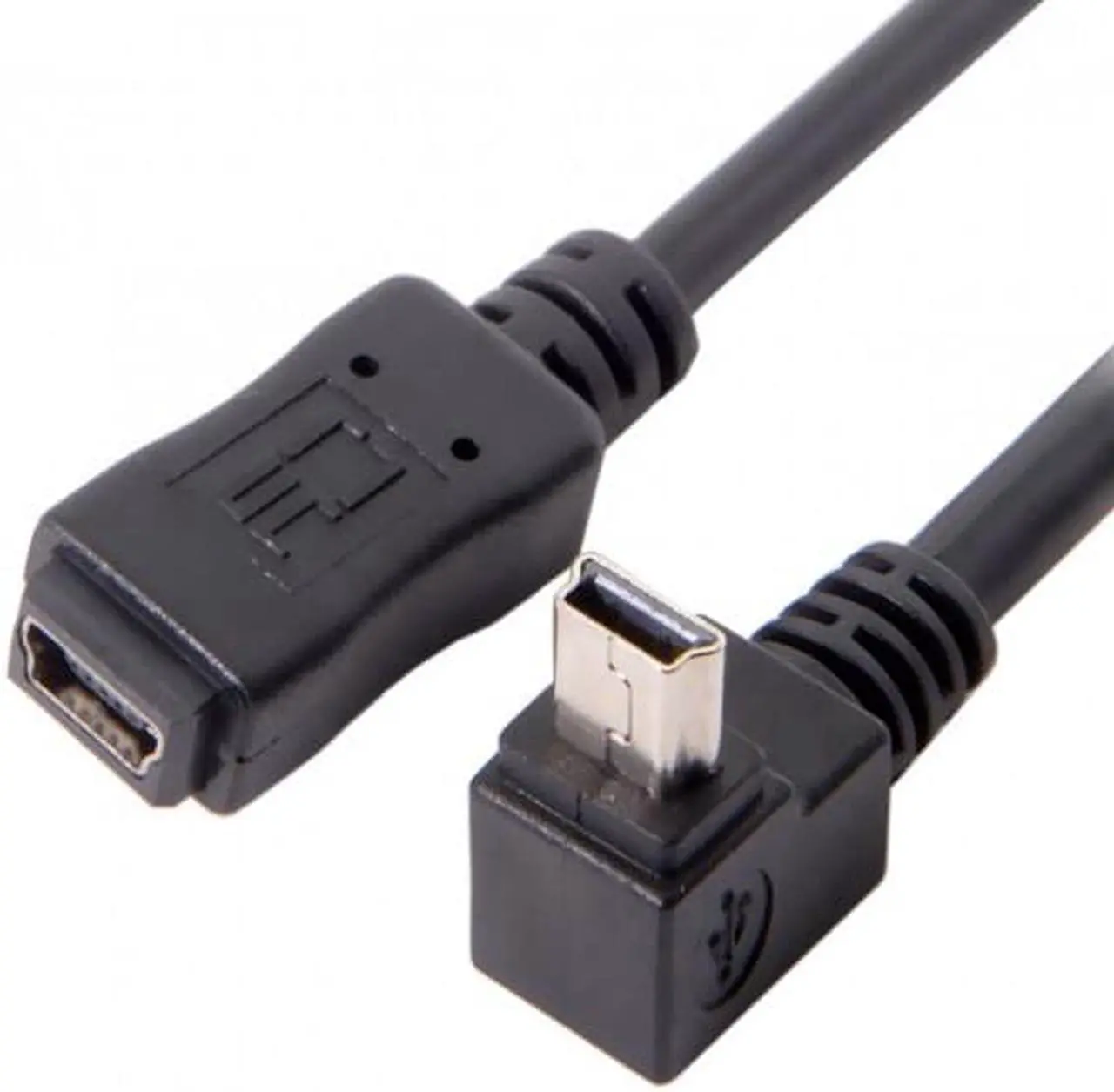 Alt view image 4 of 7 - Aomoproing GPS Mini USB 5P 90D Up Angled Male to Mini USB 5Pin Female Extension Cable