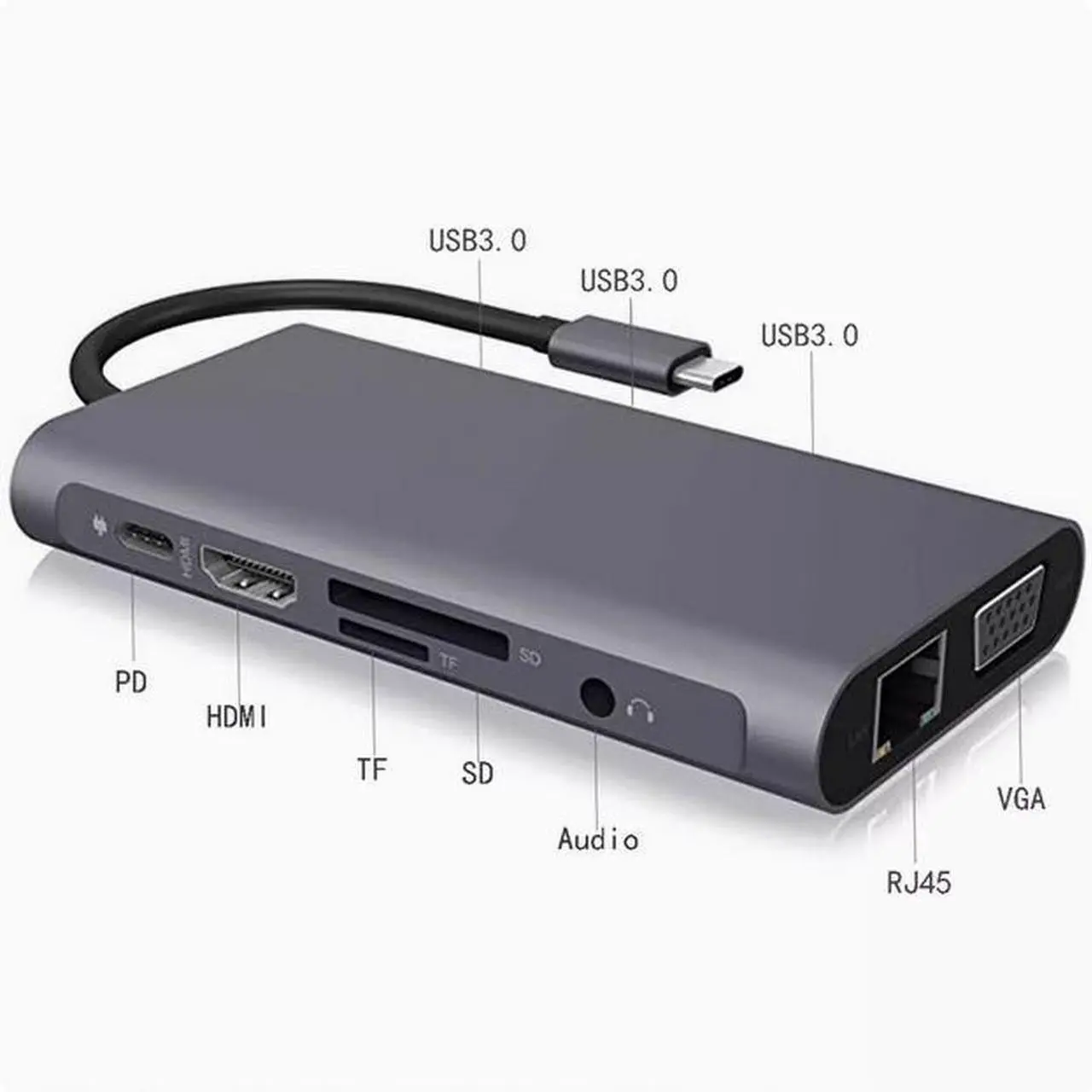 Alt view image 4 of 5 - Type-C 10-in-1 HUB Dock 10 in 1 Laptop Dock hub USB