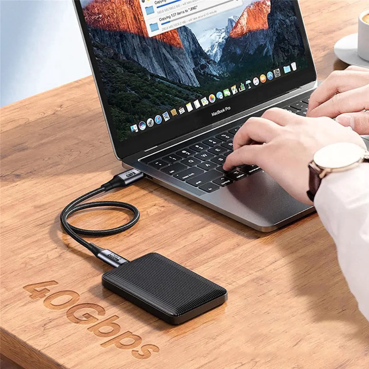 Alt view image 5 of 7 - USB4 Cable with 90 Degree Right Angle, 40Gbps,100W Fast Charging,Compatible with Thunderbolt 4 3 and Type-c,8K @60Hz,for USB C Laptop, Smartphone, External SSD,Docking Station 3Ft(2 Pack)