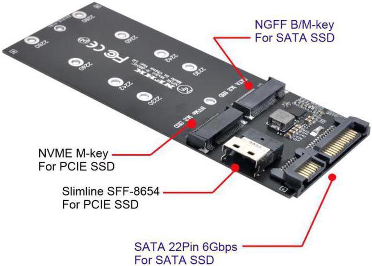 Main image of Aomoproing SFF-8654 to U2 Kit NGFF M-Key to Slimline SAS NVME PCIe SSD SATA Adapter for Mainboard