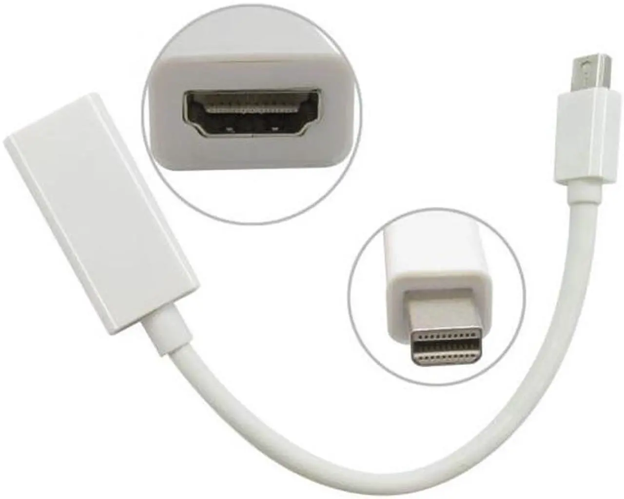 Alt view image 5 of 7 - Aomoproing  Mini DisplayPort DP to HDMI Female 1.3 Adapter Support Audio White Color 20cm For Mac