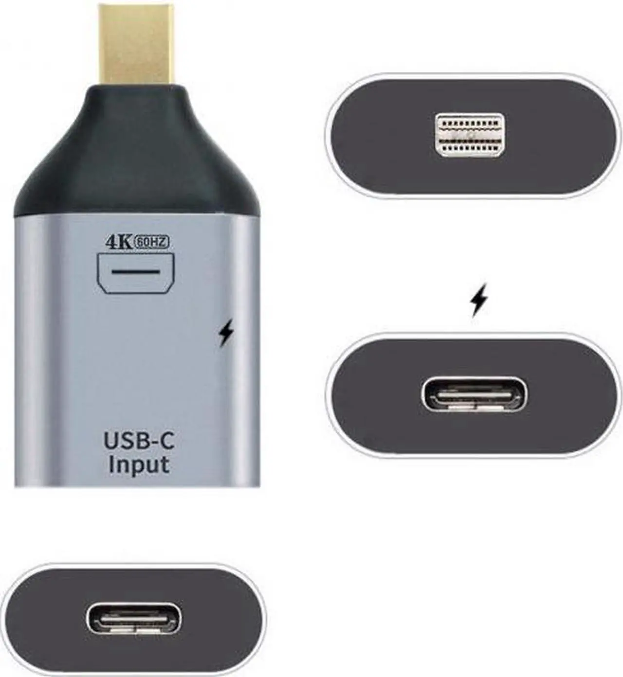 Alt view image 4 of 7 - Aomoproing USB-C Type C Female Source to Mini Displayport DP Sink HDTV & PD Power Adapter 4K 60hz 1080p for Phone & Laptop