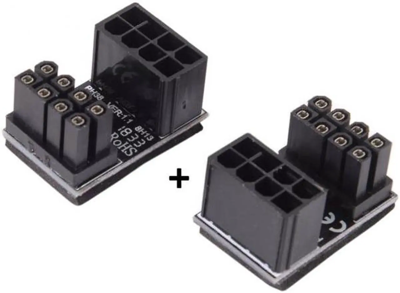 Alt view image 2 of 7 - Aomoproing ATX 8Pin Female to 8pin Male 180 Degree Angled Power Adapter for Desktops Graphics Card