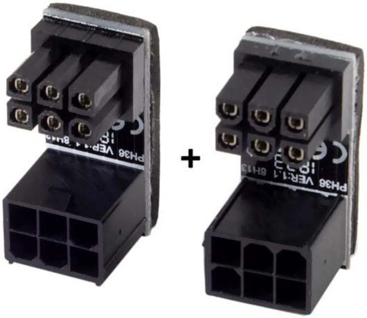Alt view image 7 of 7 - Aomoproing ATX 6Pin Female to 6pin Male 180 Degree Angled Power Adapter for Desktops Graphics Card