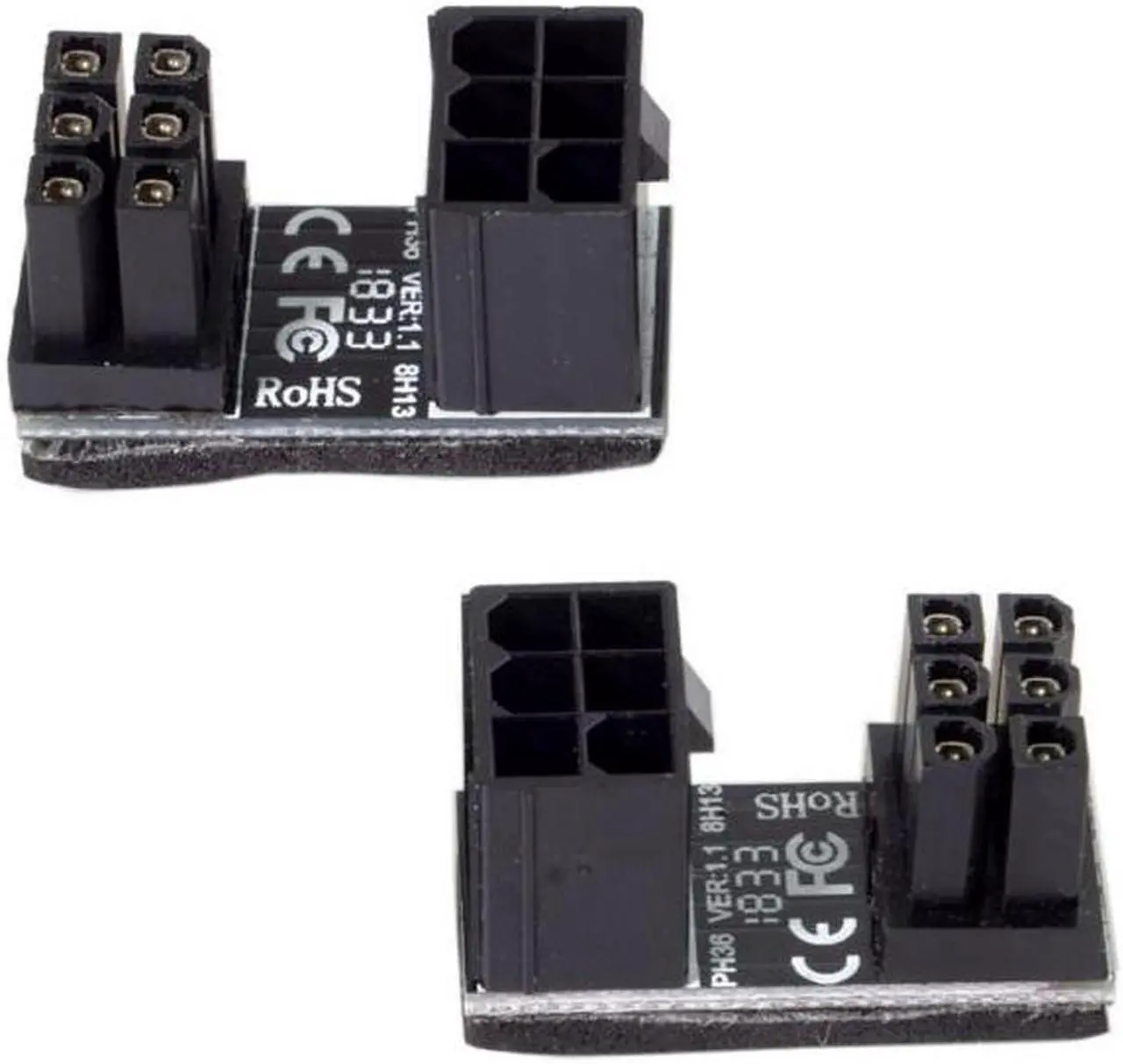 Alt view image 4 of 7 - Aomoproing ATX 6Pin Female to 6pin Male 180 Degree Angled Power Adapter for Desktops Graphics Card
