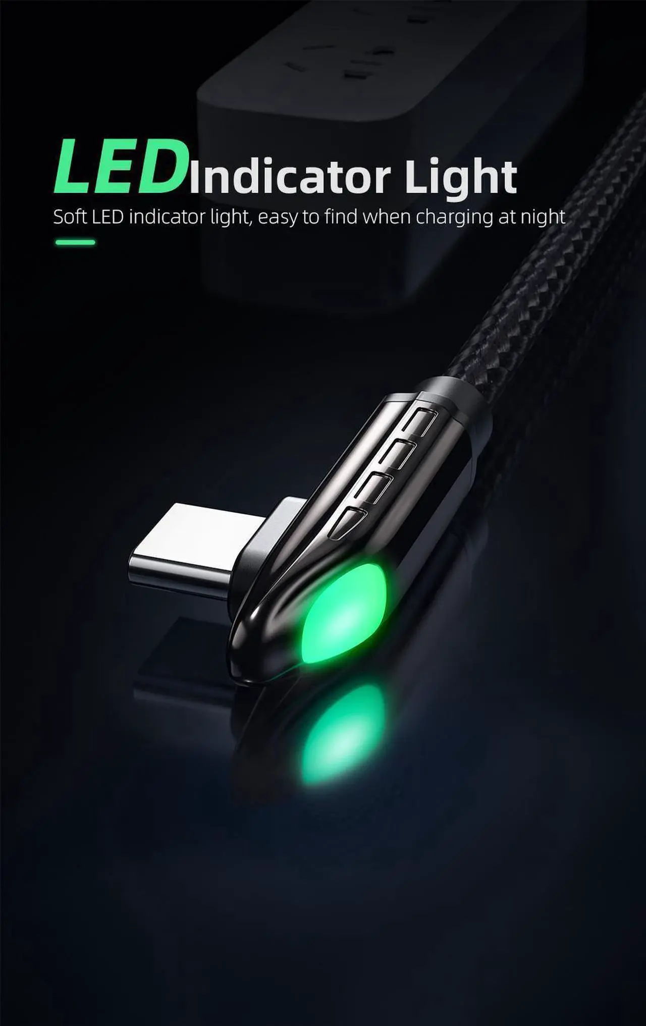 Alt view image 6 of 7 - 66W USB C to USB C Cable Right Angle 90 Degree, 6A PD QC 4.0 Type C to Type C Cable Super Fast Charging USB C Cable(3.3ft, 1 Pack)