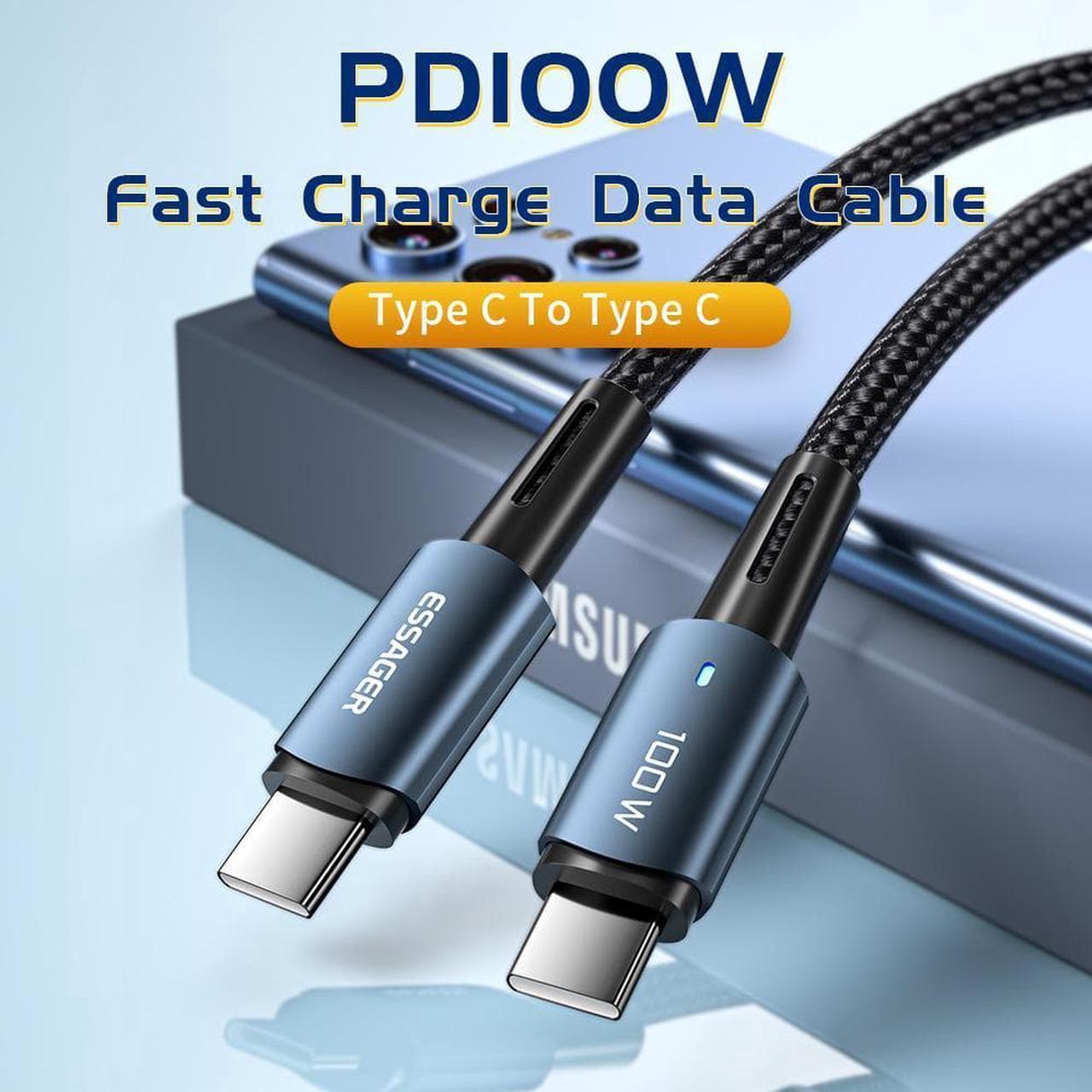 Alt view image 5 of 7 - USB C to USB C Charger Cable [2 Pack 6.6ft 100W], Type C Charging Cable for iPad Mini 6, iPad Pro 2020, iPad Air 4, MacBook Pro 2020, Galaxy S20 Plus S9 S8, Pixel, Switch, LG V20 (Blue)