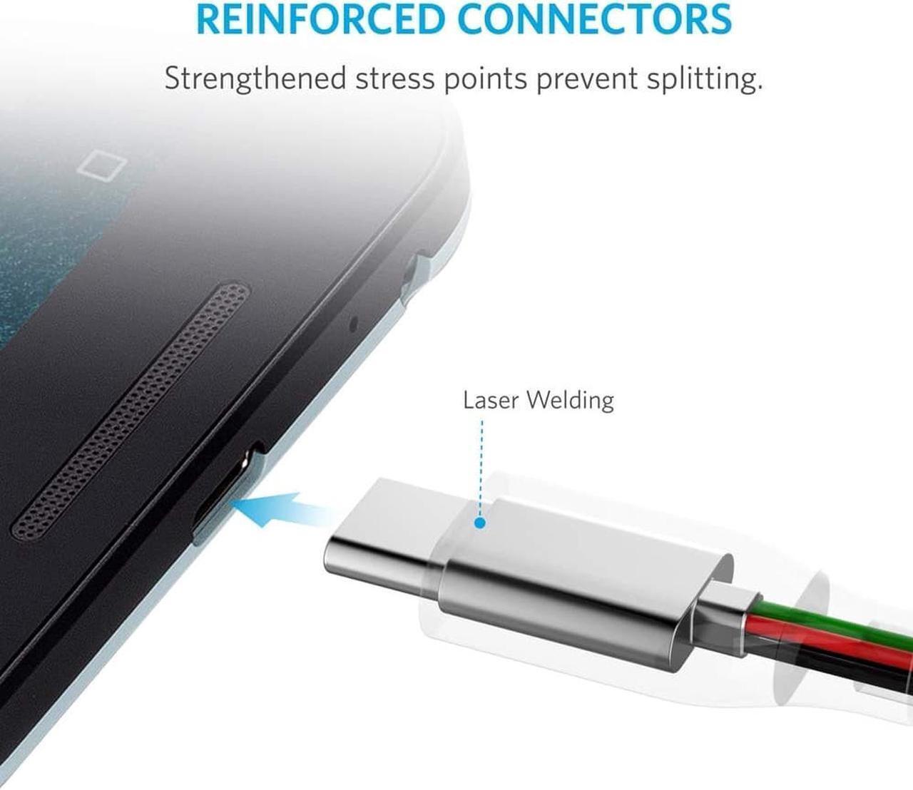 Alt view image 7 of 7 - Powerline USB-C to USB 3.0 Cable (3Pack, 3ft) with 56k Ohm Pull-up Resistor for USB Type-C Devices Including Samsung Galaxy S8, S8+, MacBook, Google Pixel, Nexus 6P, LG V20 G5, HTC 10 and More