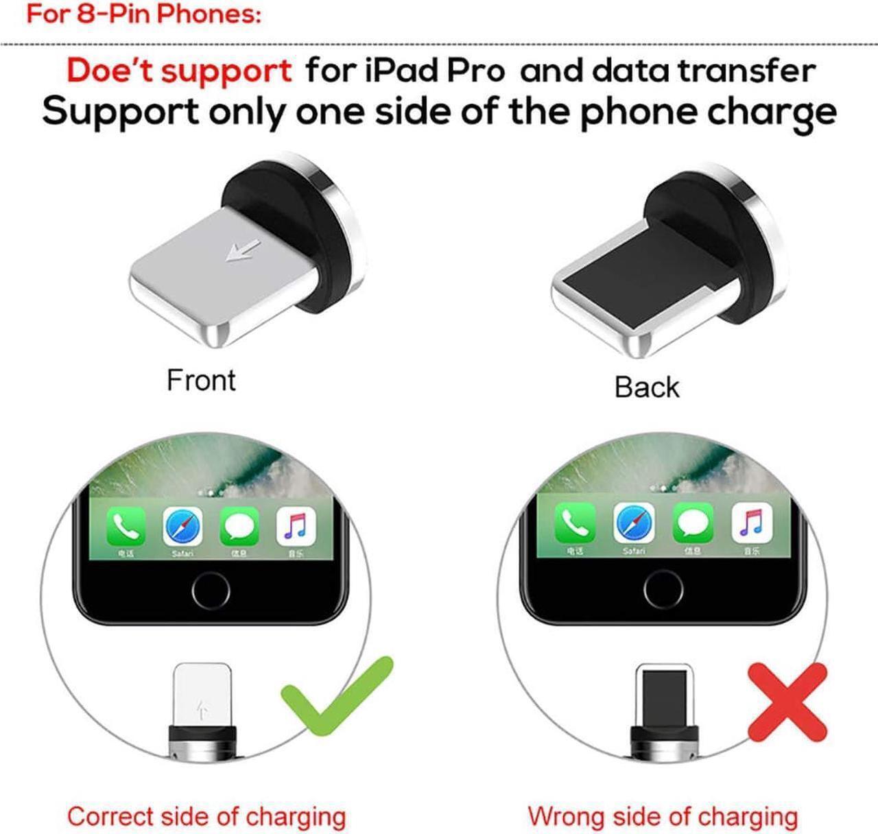Alt view image 3 of 7 - Magnetic USB Charging Cable Micro USB Type C Lighting with LED, Multi 3-in-1 Cable Charger for Android Phone,Multiple Charging Adapters.Fast Charge,(2-Pack,6.6ft) - (Red)