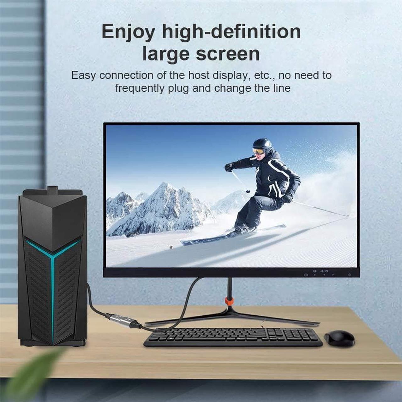 Alt view image 5 of 6 - 8K DisplayPort 1.4 Extension Cable 3.3FT, Display Port Extended Cable 144hz,Ultra High Speed 32.4Gbps, 8K@60hz, 4K@144Hz, 1080P@240hz, HDR, HBR3 Display Port Cord for Laptop/PC/TV