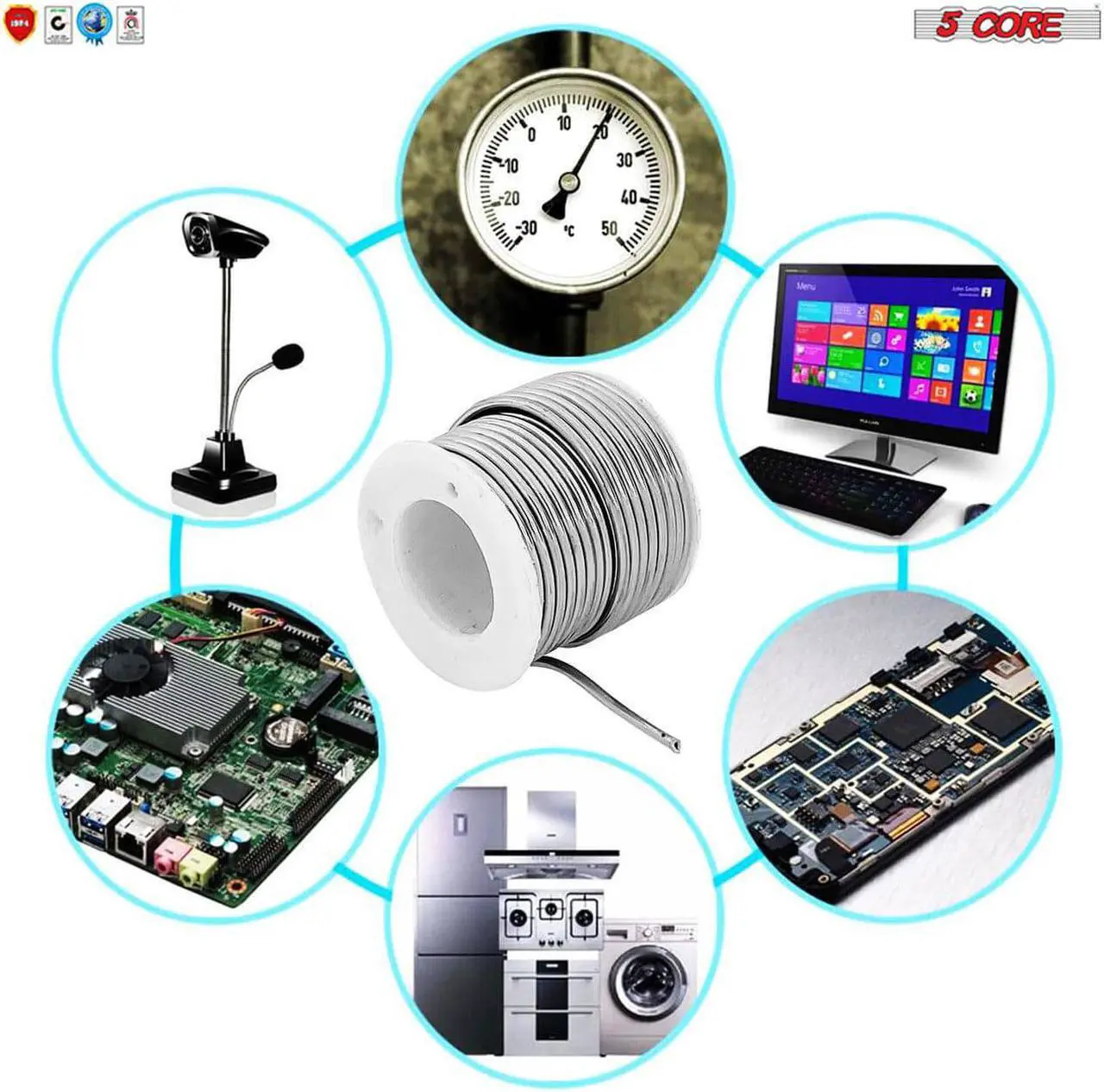Alt view image 2 of 14 - 5 Core Solder Wire Rosin Core Flux Soldering Wire 63/37 63% Tin (Sn)37% Lead (Pb) 1 pc 50 gms