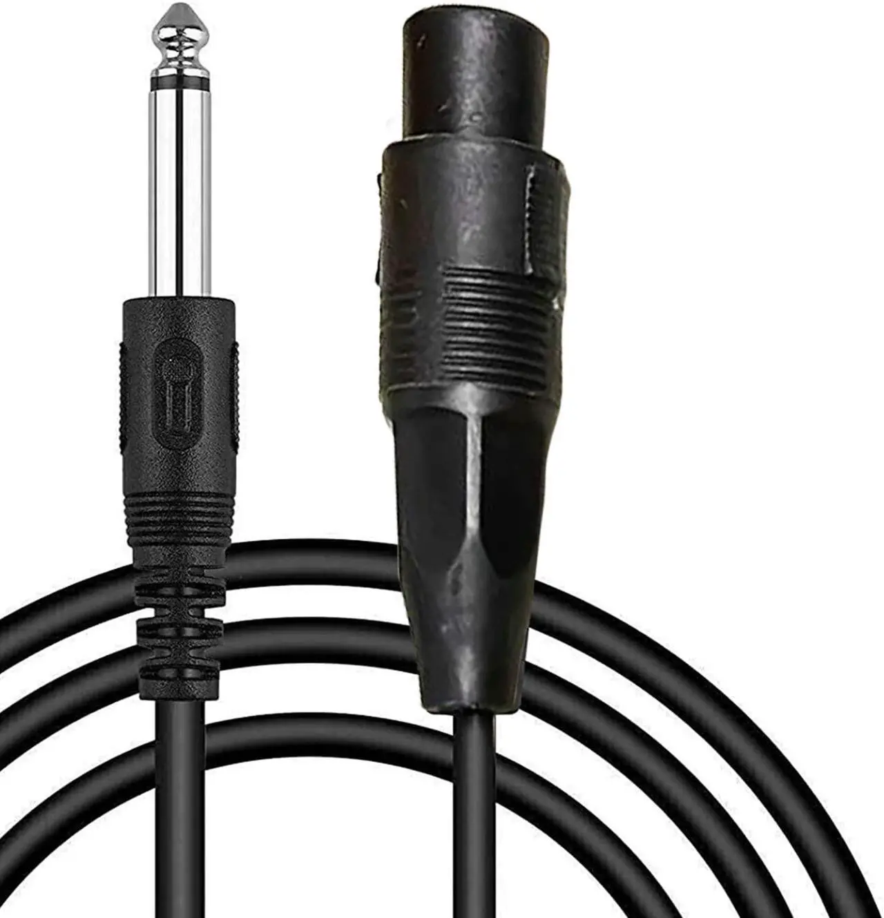 Alt view image 3 of 4 - 5 Core 10 Pieces Female XLR to 1/4 Inch (6.35mm) TS Mono Jack Microphone Cable, Unbalanced 3 Pin XLR Female to Quarter inch TS Plug Mic Cord for Dynamic Microphone Mic Cord 10PCS
