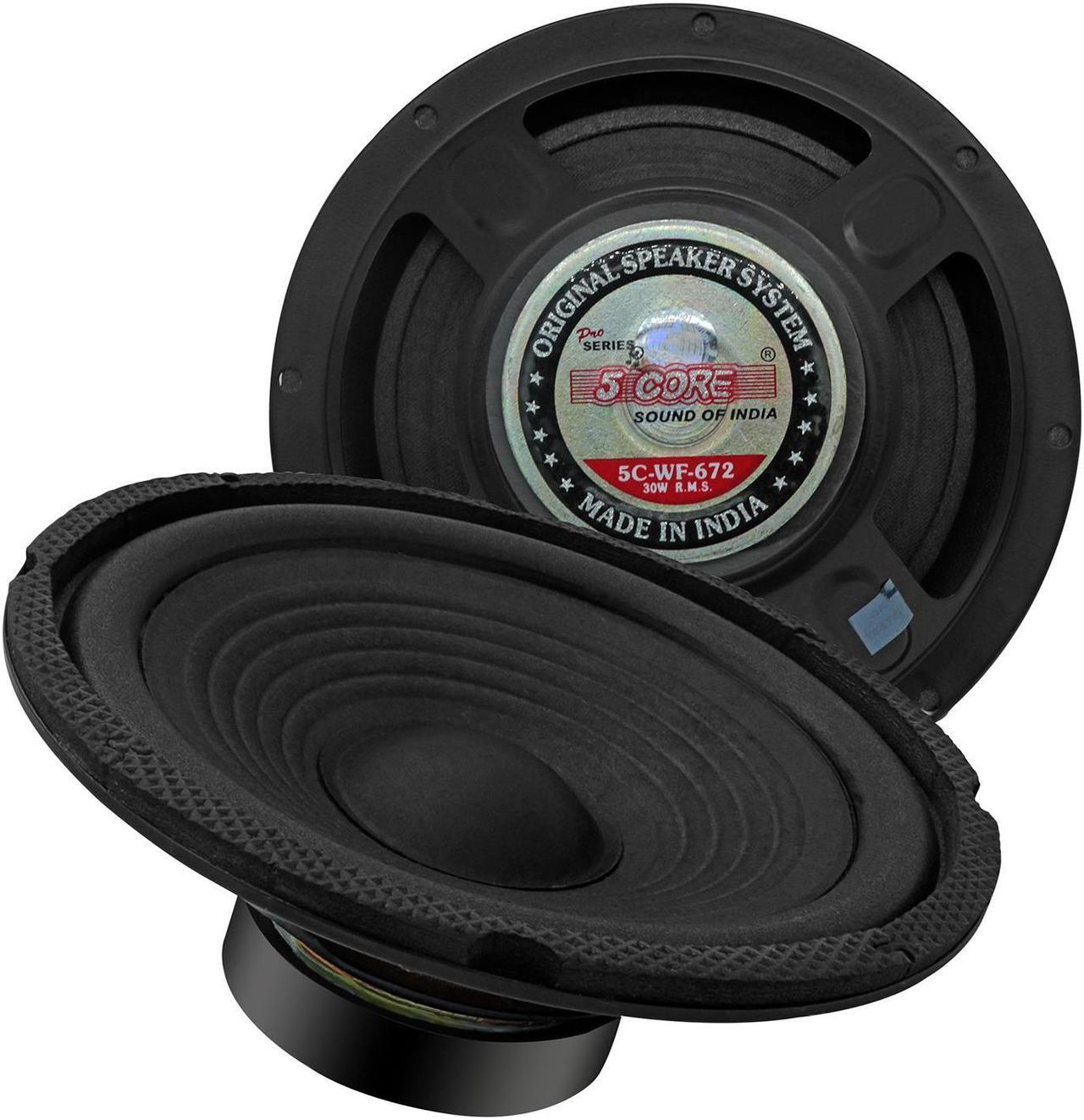 Main image of 5 Core 6.5 Inch Subwoofer Pair 300W Peak 4OHM Car Audio Replacement Speaker Sub Woofer High Sensitivity Powerful Bass Bocinas para Carro - WF 672 2 PCS