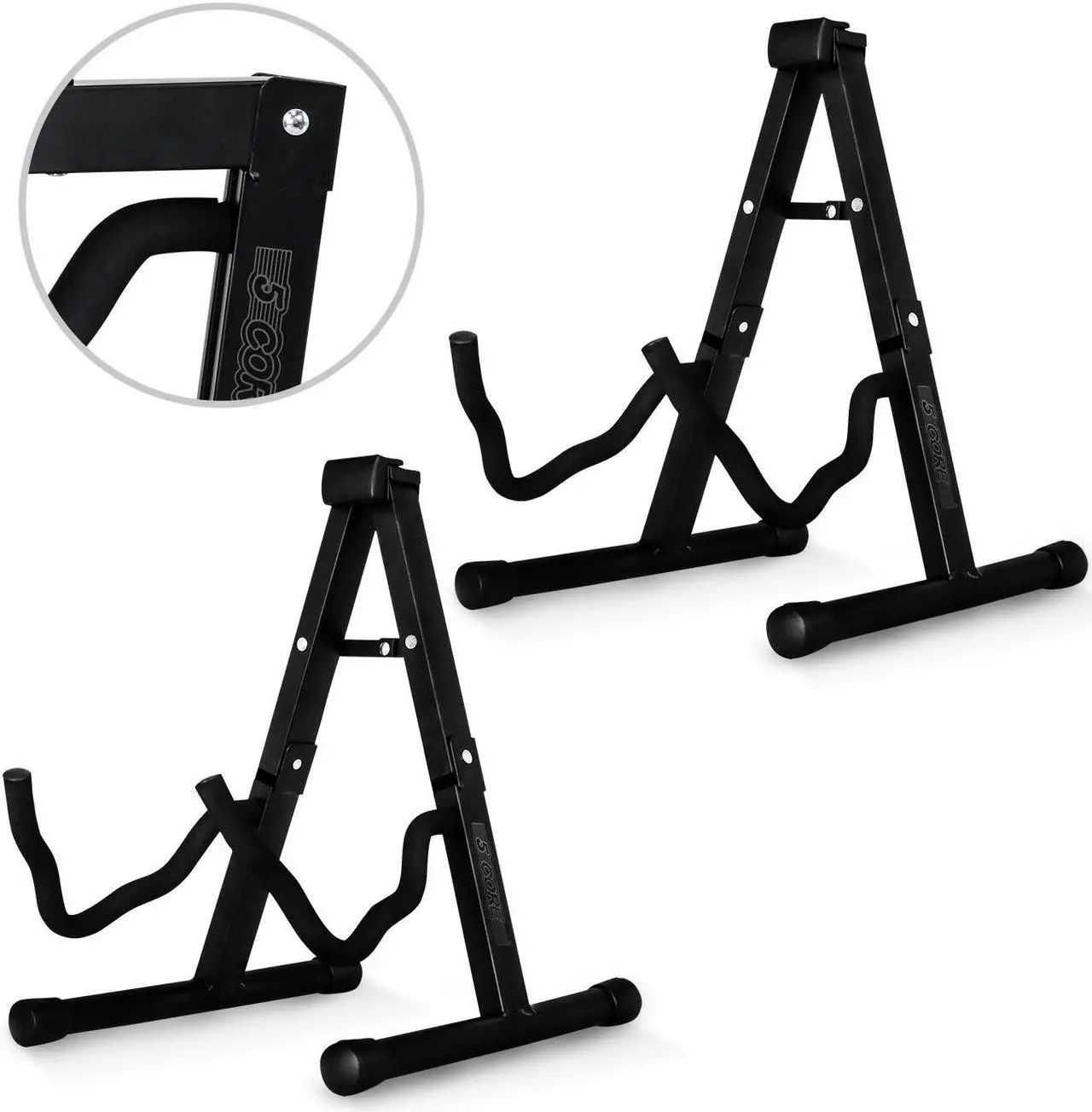 Main image of 5 Core Guitar Stand Floor A Frame Electric Acoustic Bass Soporte Para Guitarra - BLACK