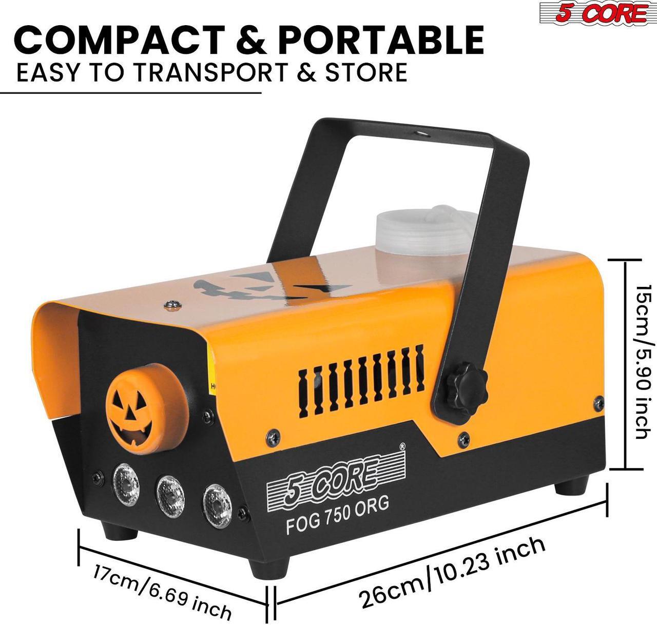 Alt view image 3 of 7 - 5 Core Fog Smoke Machine 750W Low Lying Indoor Outdoor 250ML Fog Maker with LED Lights Fogger for Halloween Wedding Party Christmas Stage Effect FOG 750 ORG