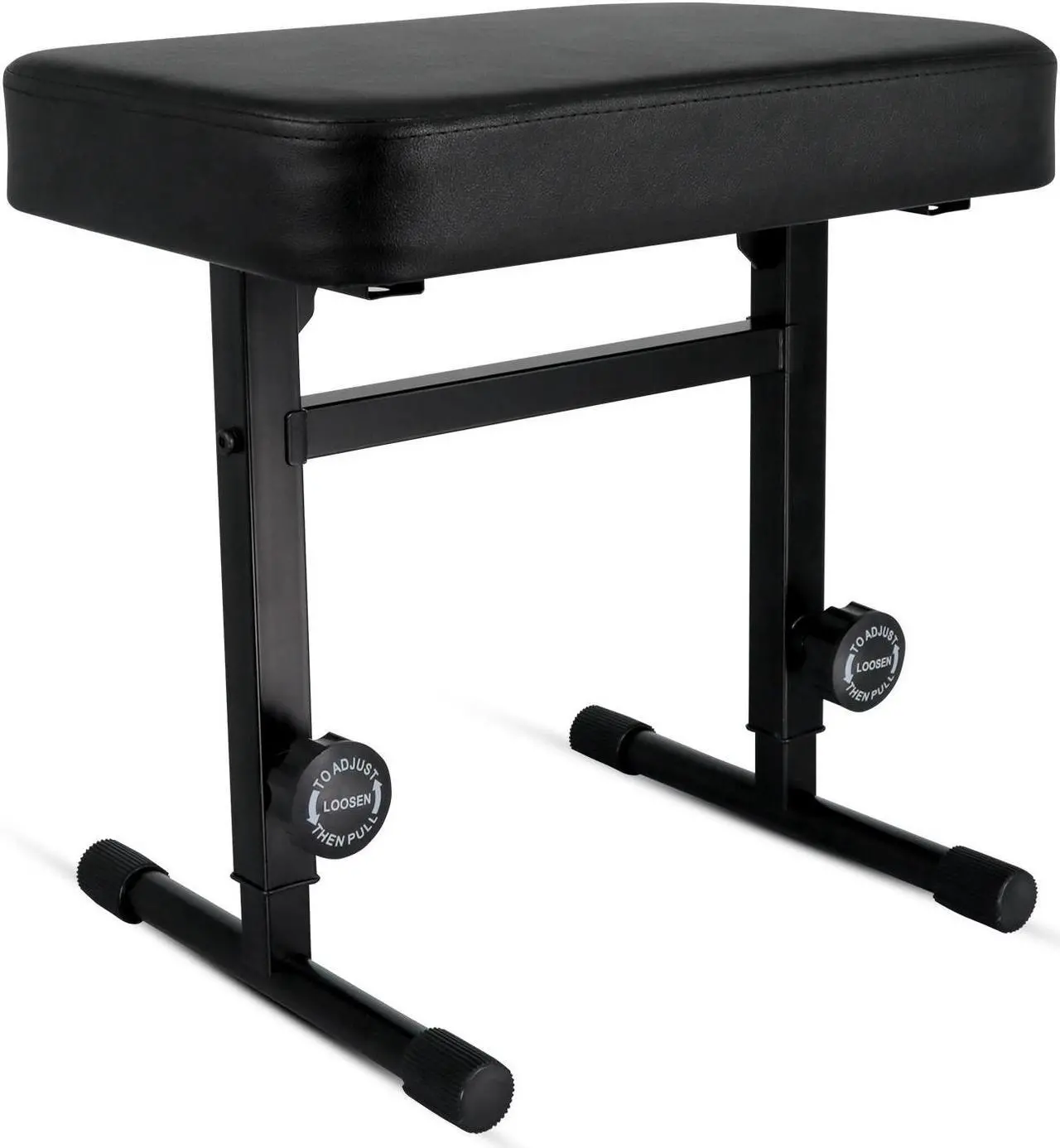 Main image of 5 CORE Keyboard Bench Piano Stool T Style Black Thick Padded Cushion Seat Height Adjustable 17 to 22 inch | Keyboard Chair (PU Leather) - KBB H-ADJ BLK