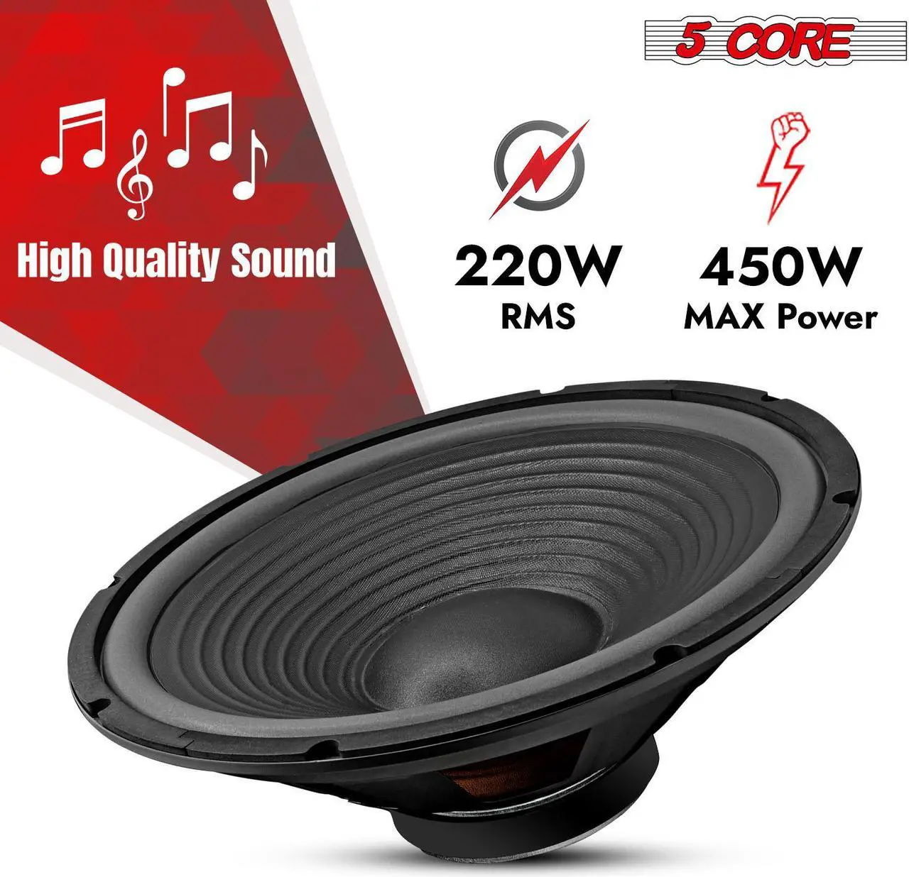 Alt view image 2 of 7 - 5 Core Subwoofer Speaker 15 Inch Car Sub Woofer 450W Max High Power Pro Audio 4 Ohm 40 Oz Y30 Magnet Big Replacement Bass Subs Para Carro - WF 15 140 4OHM