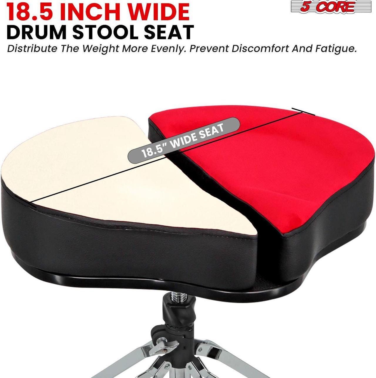 Alt view image 3 of 7 - 5 Core Drum Throne Sponge Padded Guitar Stool Drummer Seat for Adults & Kids
