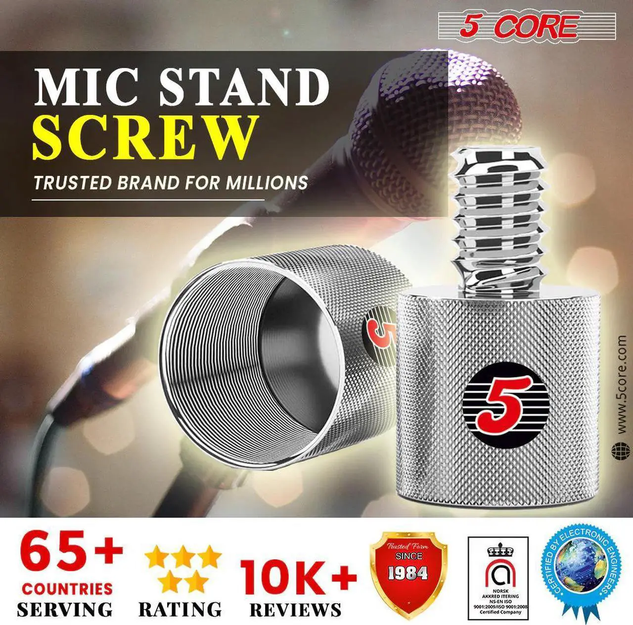 Alt view image 7 of 7 - 5 Core Mic Stand Adapter 12 Pieces 5/8 Female to 1/4 Inch Male Screw Thread Conversion Connector for Microphone Stands Boom Arms Camera Tripod - 5/8 Female to 1/4 Inch Male