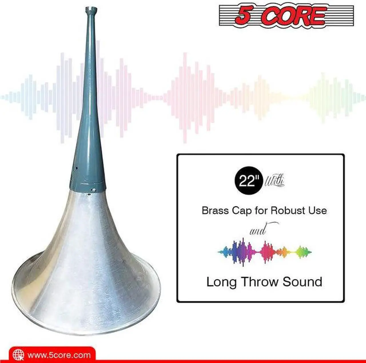 Alt view image 2 of 7 - 5 Core PA Horn Speaker 400W PMPO Compression Driver in 22 Inch Trumpet Throat Loud Audio System - TRUMPET 22 + DU40