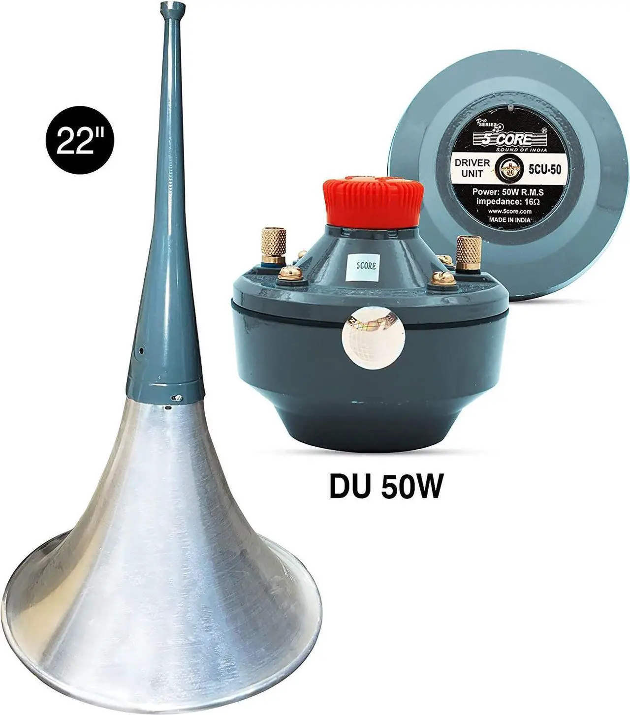 Alt view image 6 of 7 - 5 Core PA Horn Speaker 500W PMPO Compression Driver in 22 Inch Trumpet Throat Loud Audio System