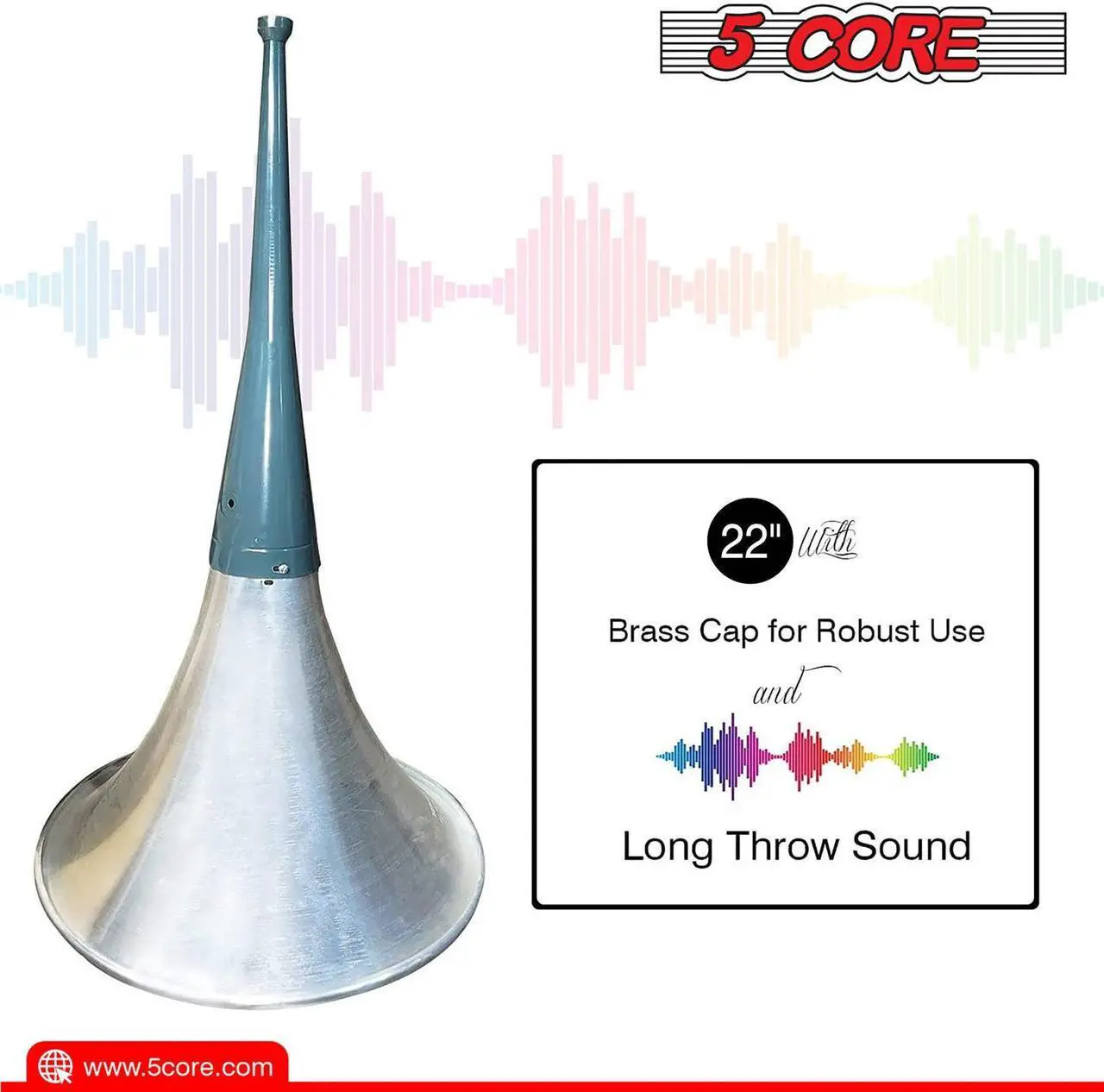 Alt view image 2 of 7 - 5 Core PA Horn Speaker 500W PMPO Compression Driver in 22 Inch Trumpet Throat Loud Audio System