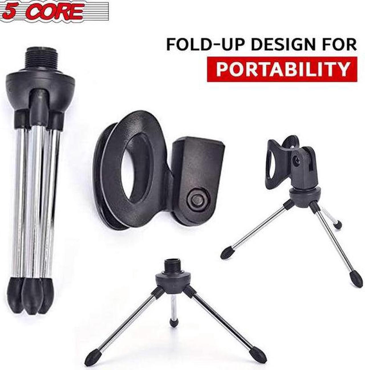 Alt view image 15 of 15 - 5 CORE MINI TRIPOD MIC STAND Microphone Stand Tripod Tabletop Desktop Mini