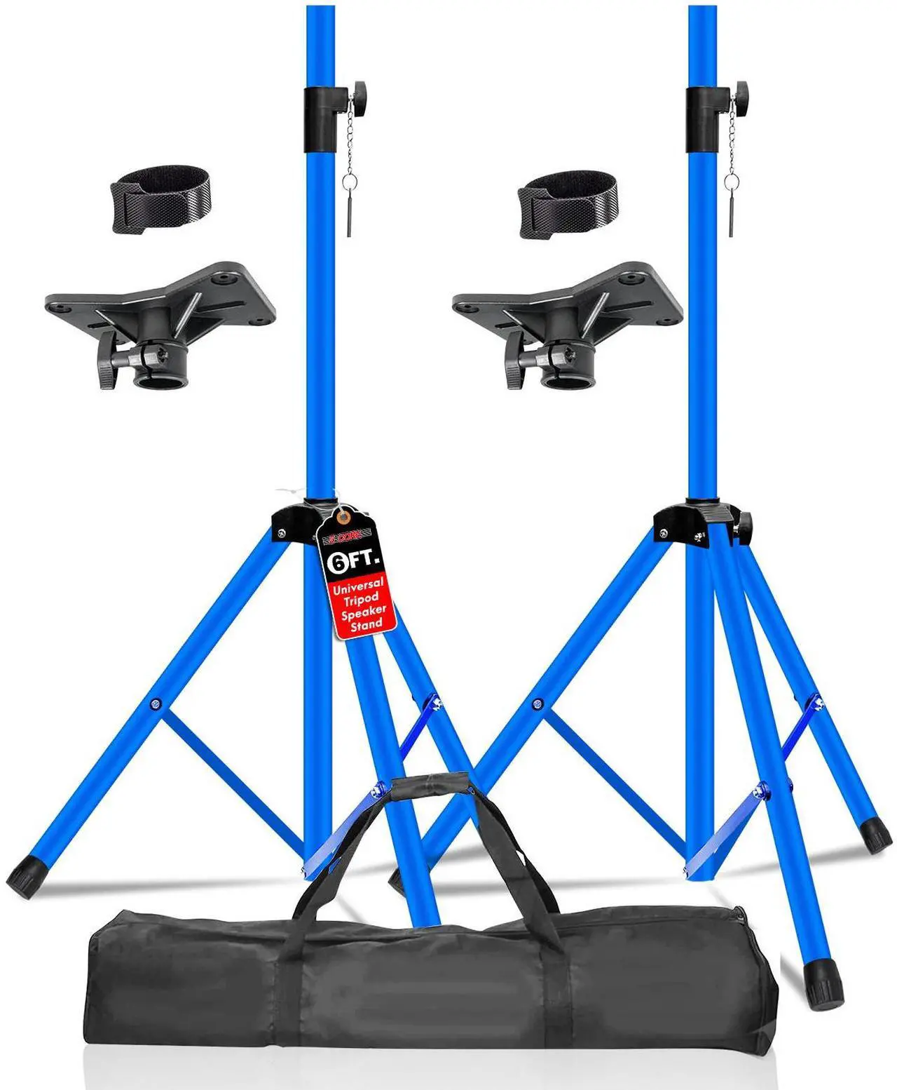 Main image of 5 Core Speaker Stand Pair Tripod Floor Heavy Duty Adjustable Up to 72 Inch DJ Studio Monitor kanto Stands Pole Mount - SS HD 2 PK SKY BLU BAG