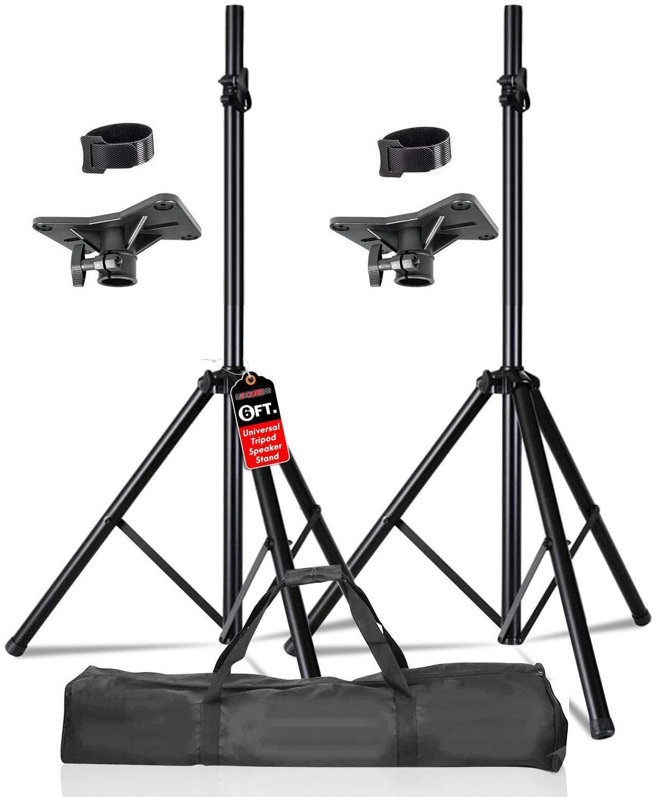 Main image of 5 Core Speaker Stand Tripod Floor Heavy Duty Adjustable Up to 72 Inch DJ Studio Monitor Stands Pole Mount - SS HD 1PK BLK BAG