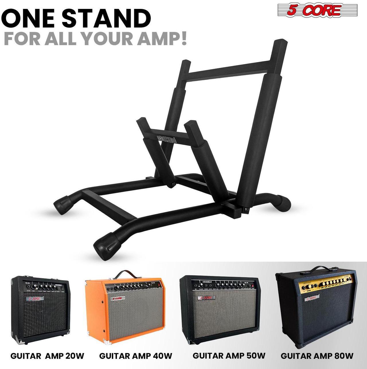 Alt view image 7 of 7 - 5 Core Amp Stand Heavy Duty Metal Build Adjustable Guitar amplifier fender Low Profile Folding Fully Collapsible Black - GAS 01 BLK