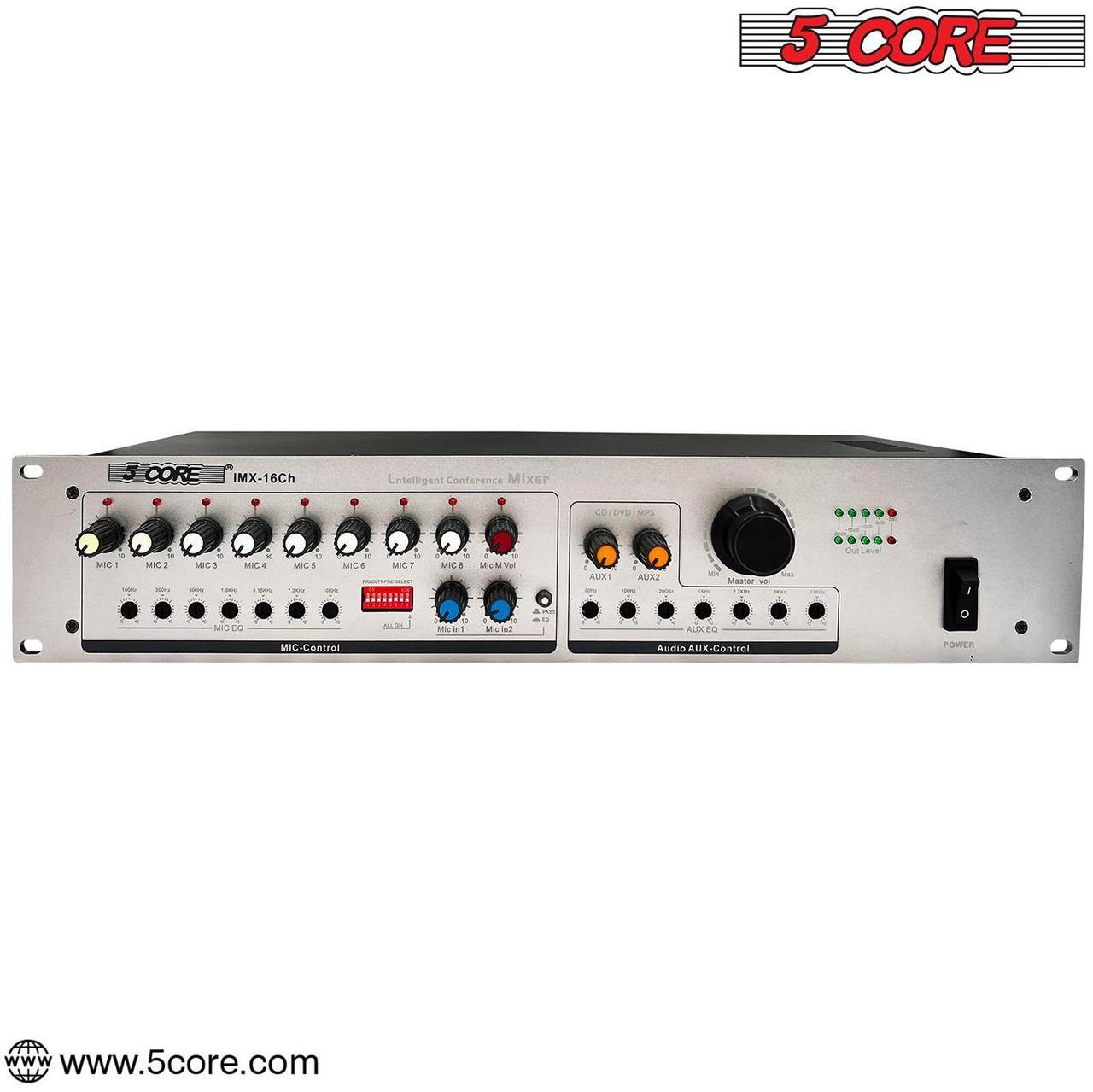 Alt view image 2 of 7 - 5 Core Intelligent Conference Smart Mixer 16 Channel for Wired Microphone Sound Processor - IMX 16CH