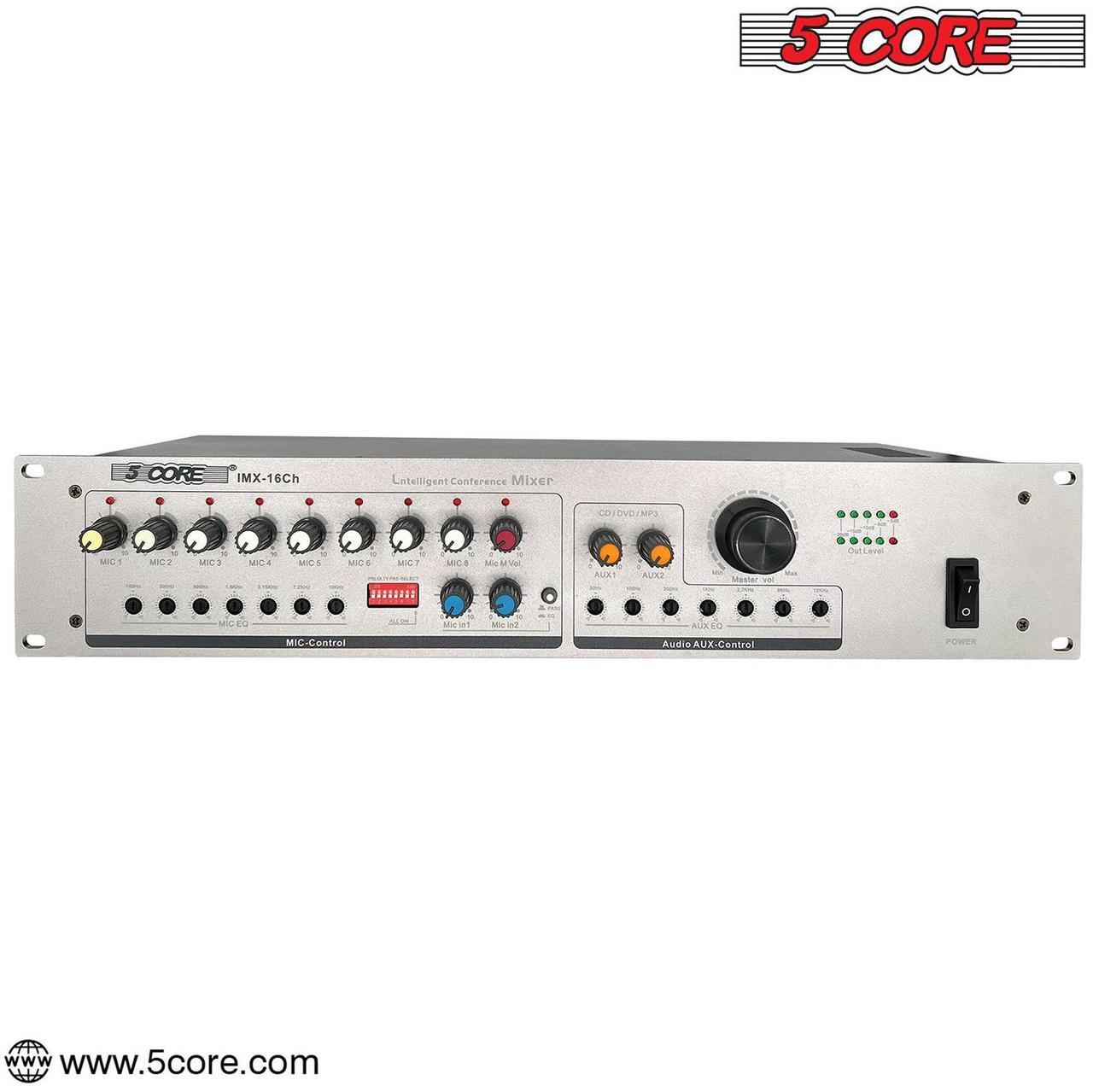 Alt view image 4 of 7 - 5 Core Intelligent Conference Smart Mixer 16 Channel for Wired Microphone Sound Processor - IMX 16CH
