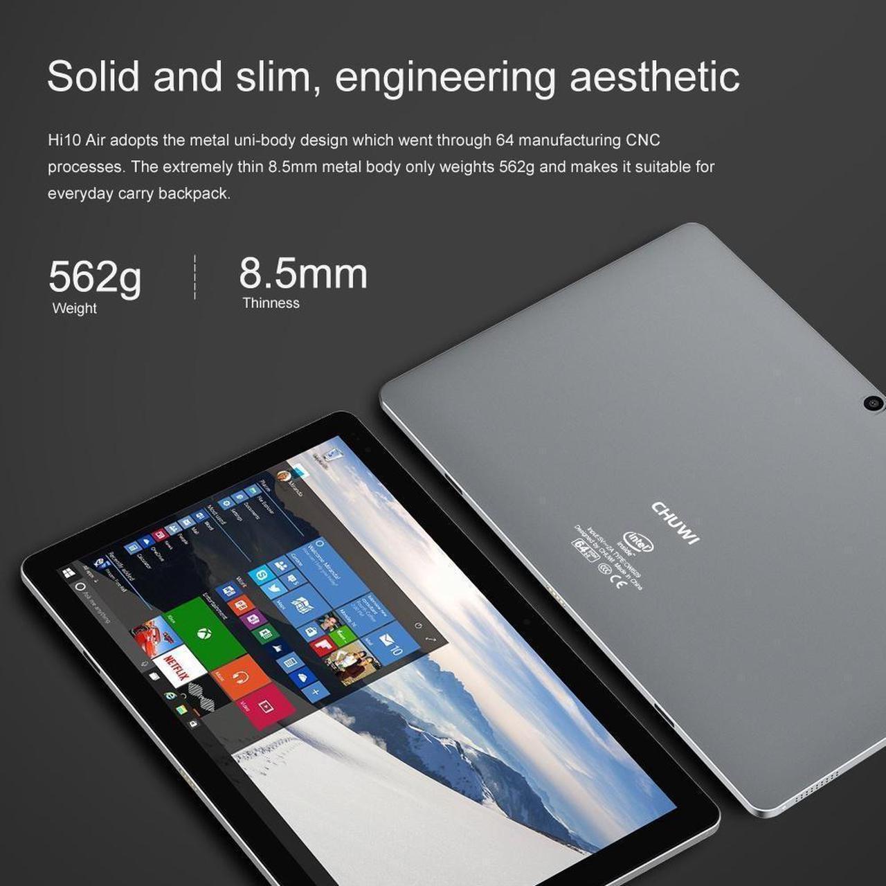 Alt view image 4 of 6 - CHUWI Hi10 Air 10.1" FHD 1920*1200 IPS Screen Tablet Intel X5-Z8350 Windows 10 OS 4GB RAM 64GB ROM Tablet PC