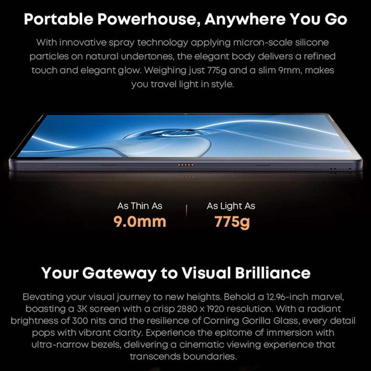 Alt view image 4 of 7 - CHUWI Hi10 Max 12.96" Gaming Tablet 512G SSD 12G ROM Windows11 intel N100 2 in 1 Tablet Laptop PC with Keyboard 3K IPS Display