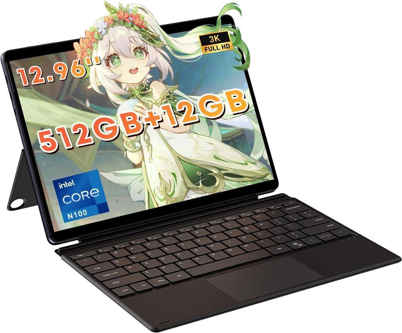 Main image of CHUWI Hi10 Max 12.96" Gaming Tablet 512G SSD 12G ROM Windows11 intel N100 2 in 1 Tablet Laptop PC with Keyboard 3K IPS Display