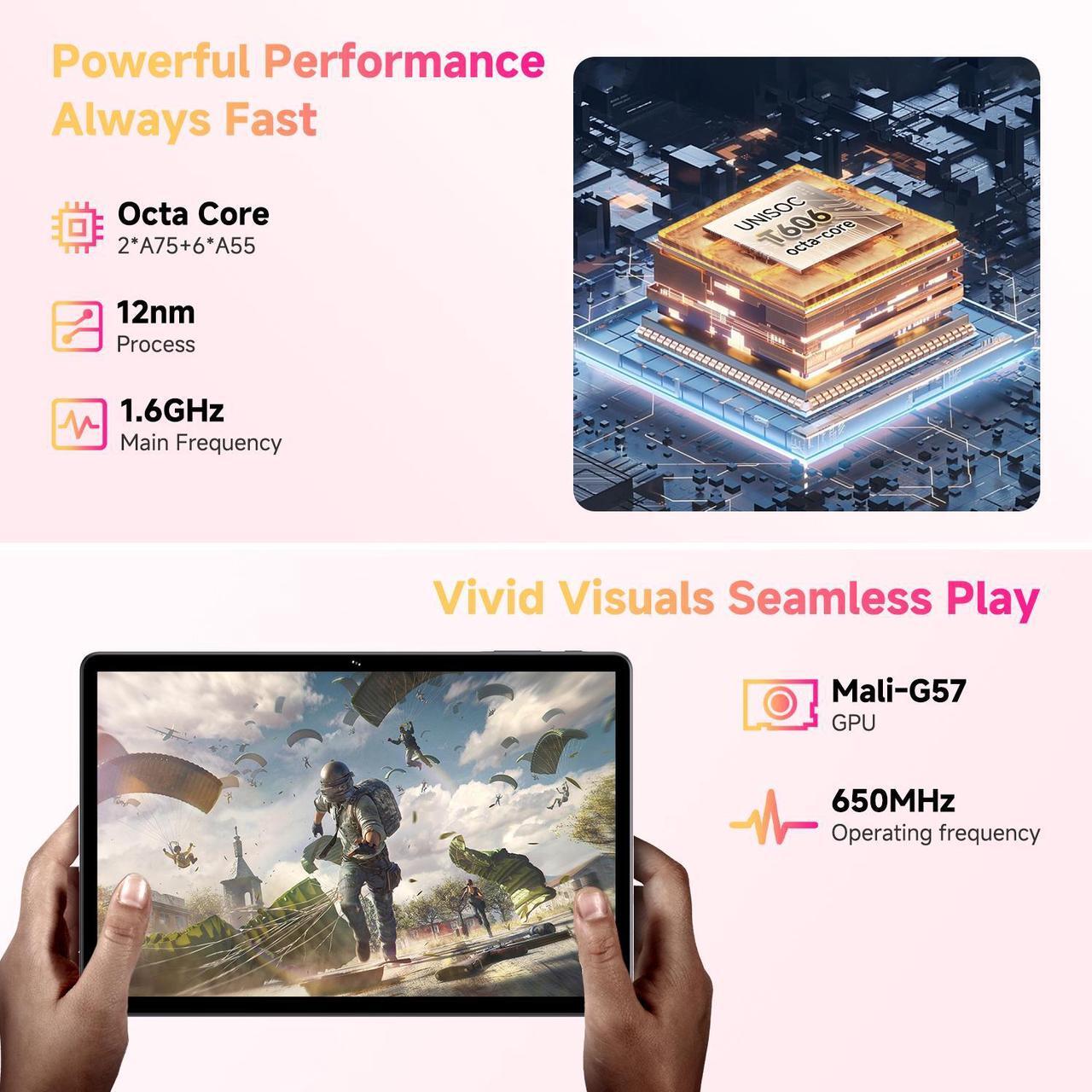 Alt view image 5 of 7 - CHUWI Newest Hi10 XPro Android 13 10.1IPS Screen Unisoc T606 Tablet 8GB 128G GPS WiFi LTE Tablet