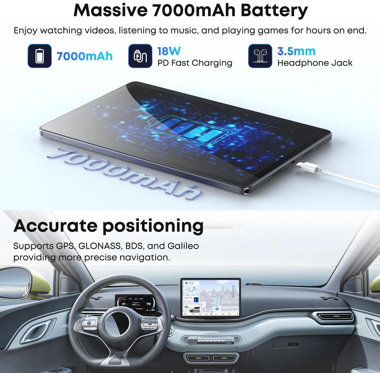 Alt view image 8 of 7 - CHUWI Hipad 11 Android 14 Gaming Tablet 10.95'' 128GB ROM 10GB RAM Unisoc T616 FHD 1920x1200 4G LTE Tablets 1TB Expand 13MP Triple Camera Widevine L1 BT5.0, 7000mAh GPS WiFi with Case