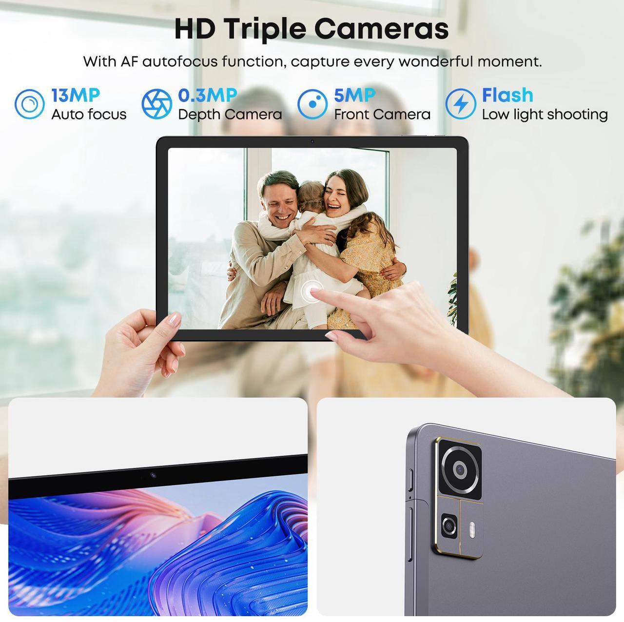 Alt view image 6 of 7 - CHUWI Hipad 11 Android 14 Gaming Tablet 10.95'' 128GB ROM 10GB RAM Unisoc T616 FHD 1920x1200 4G LTE Tablets 1TB Expand 13MP Triple Camera Widevine L1 BT5.0, 7000mAh GPS WiFi with Case